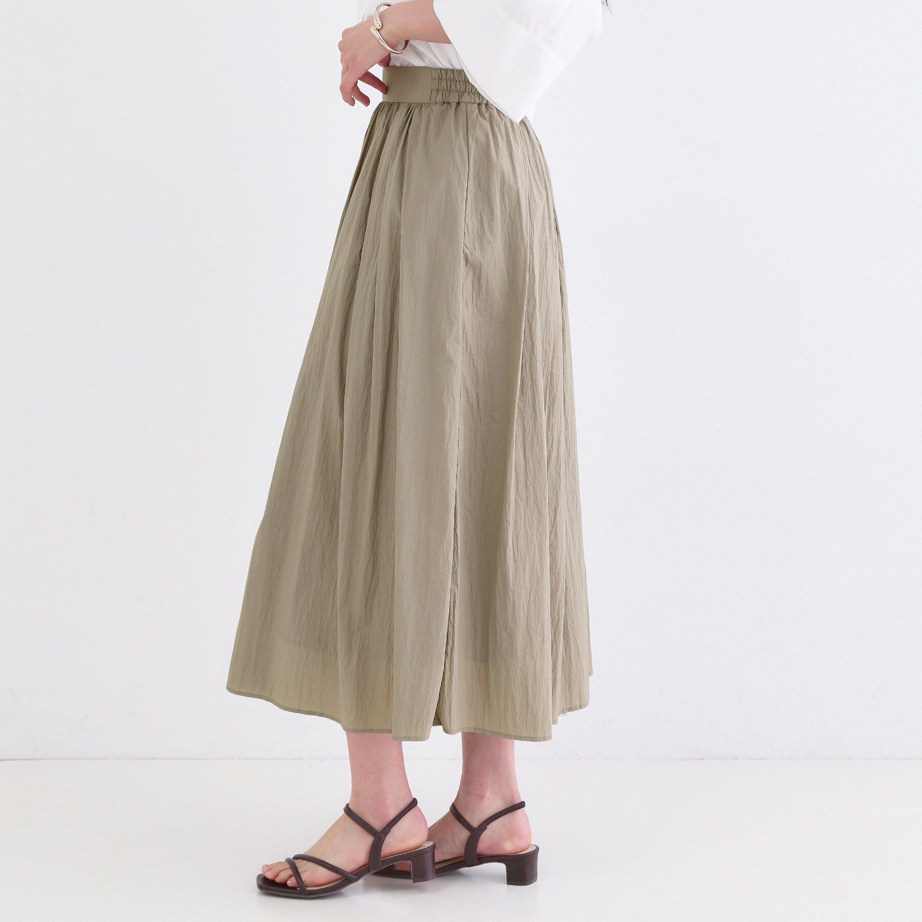 OPAQUE.CLIP「シアーヴィンテージイージーフレアスカート【洗濯機OK】」|スカート|