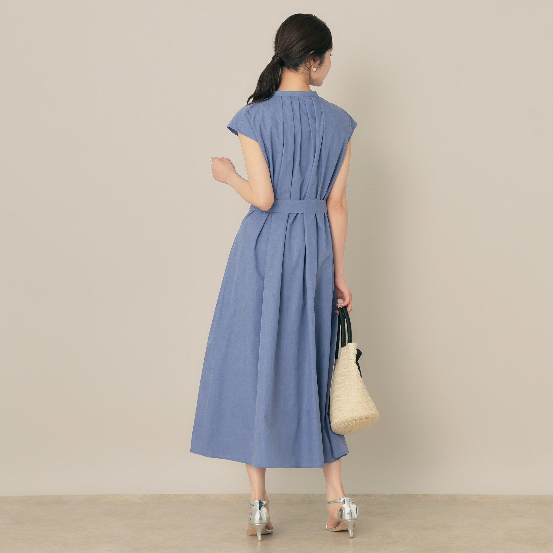 Couture broach「【Aライン・細見え】フロントタックシャツワンピース」|ワンピース|