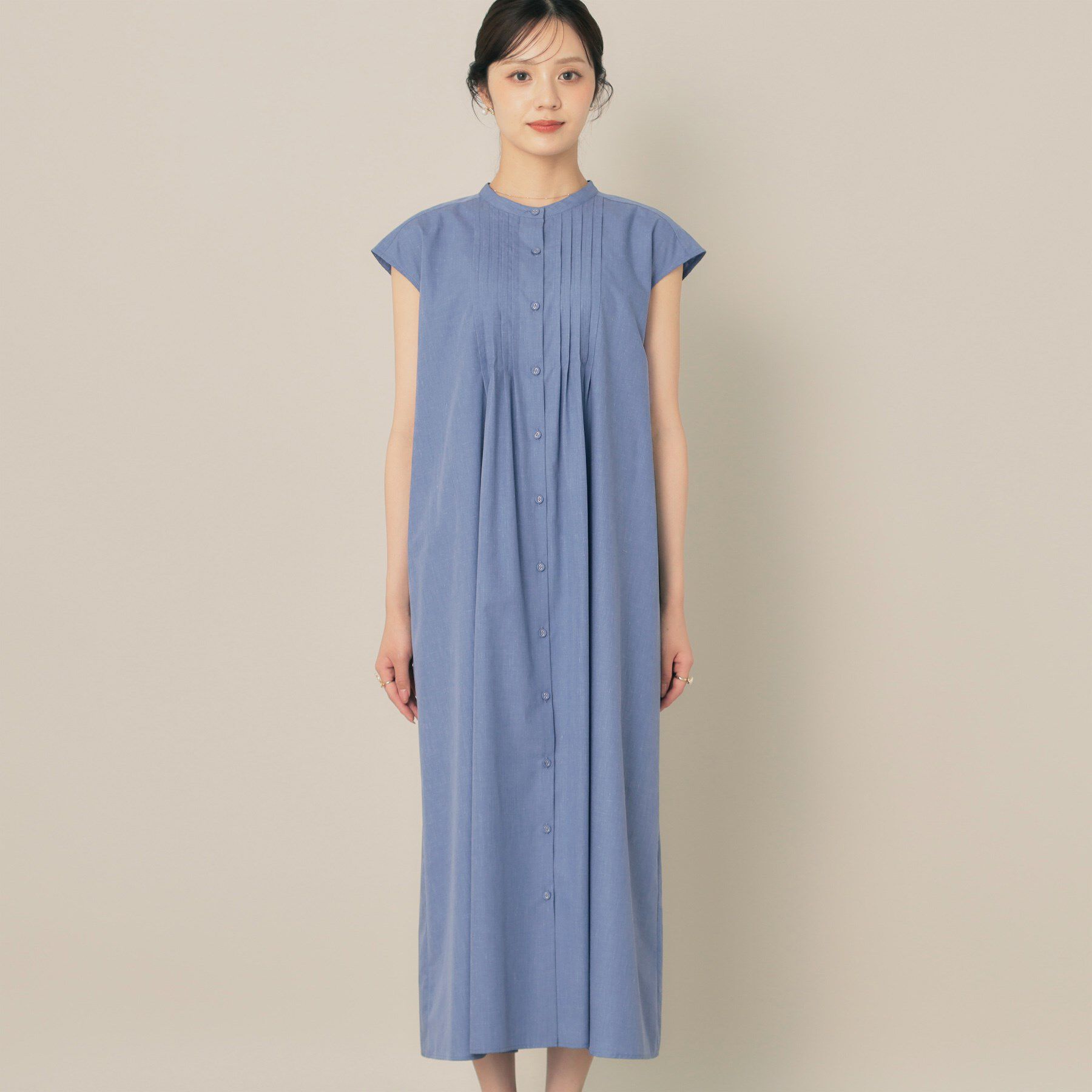 Couture broach「【Aライン・細見え】フロントタックシャツワンピース」|ワンピース|