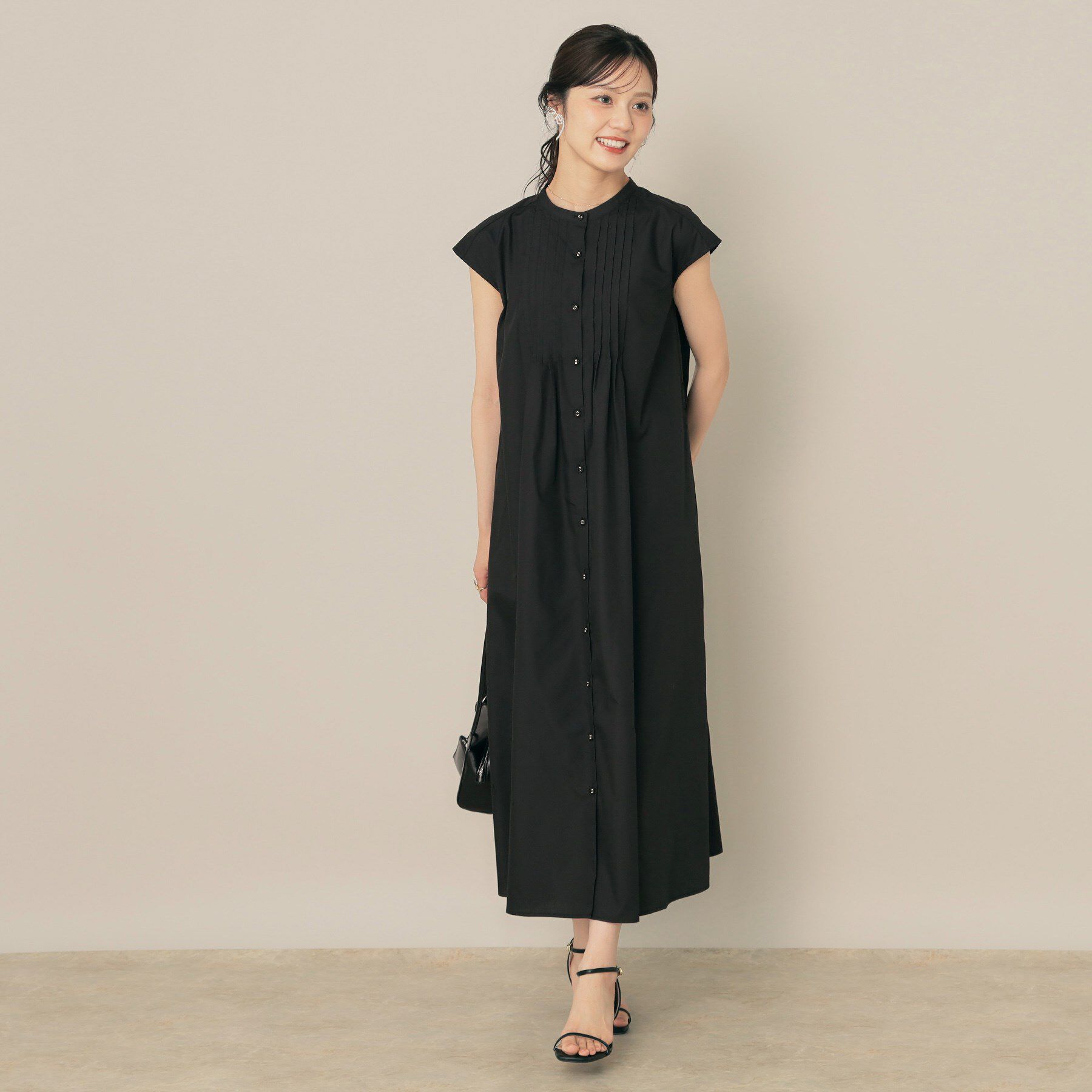 Couture broach「【Aライン・細見え】フロントタックシャツワンピース」|ワンピース|