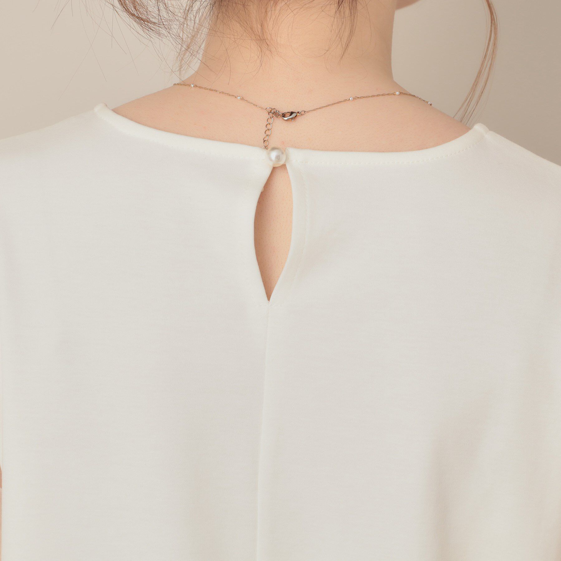 Couture broach「【接触冷感・UVカット・マシンウォッシャブル】袖レースドッキングカットソー」|Tシャツ・カットソー|