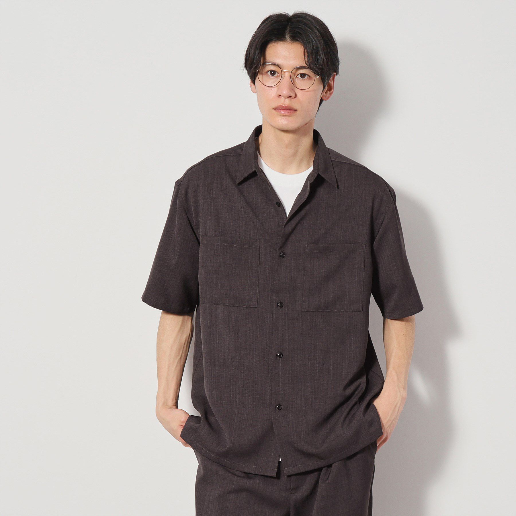 THE SHOP TK「ドライポリ半袖シャツ　セットアップ可/吸水速乾/軽量」|シャツ・ブラウス|チャコールグレー(0