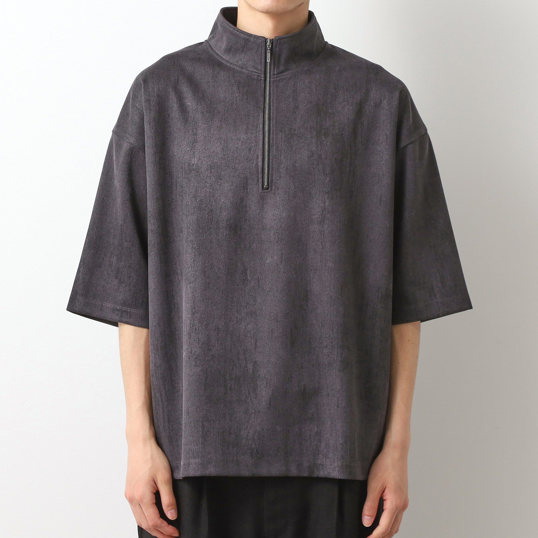 THE SHOP TK「スウェードプリントハーフジッププルオーバー　【オーバーサイズ/洗濯機OK】」|Tシャツ・カットソー|