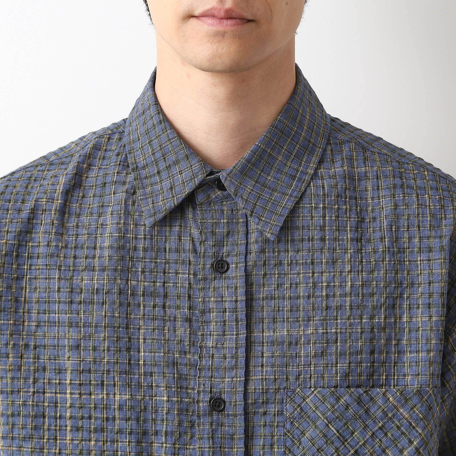 THE SHOP TK「シアサッカーチェックシャツ 【洗濯機OK】」|シャツ・ブラウス|