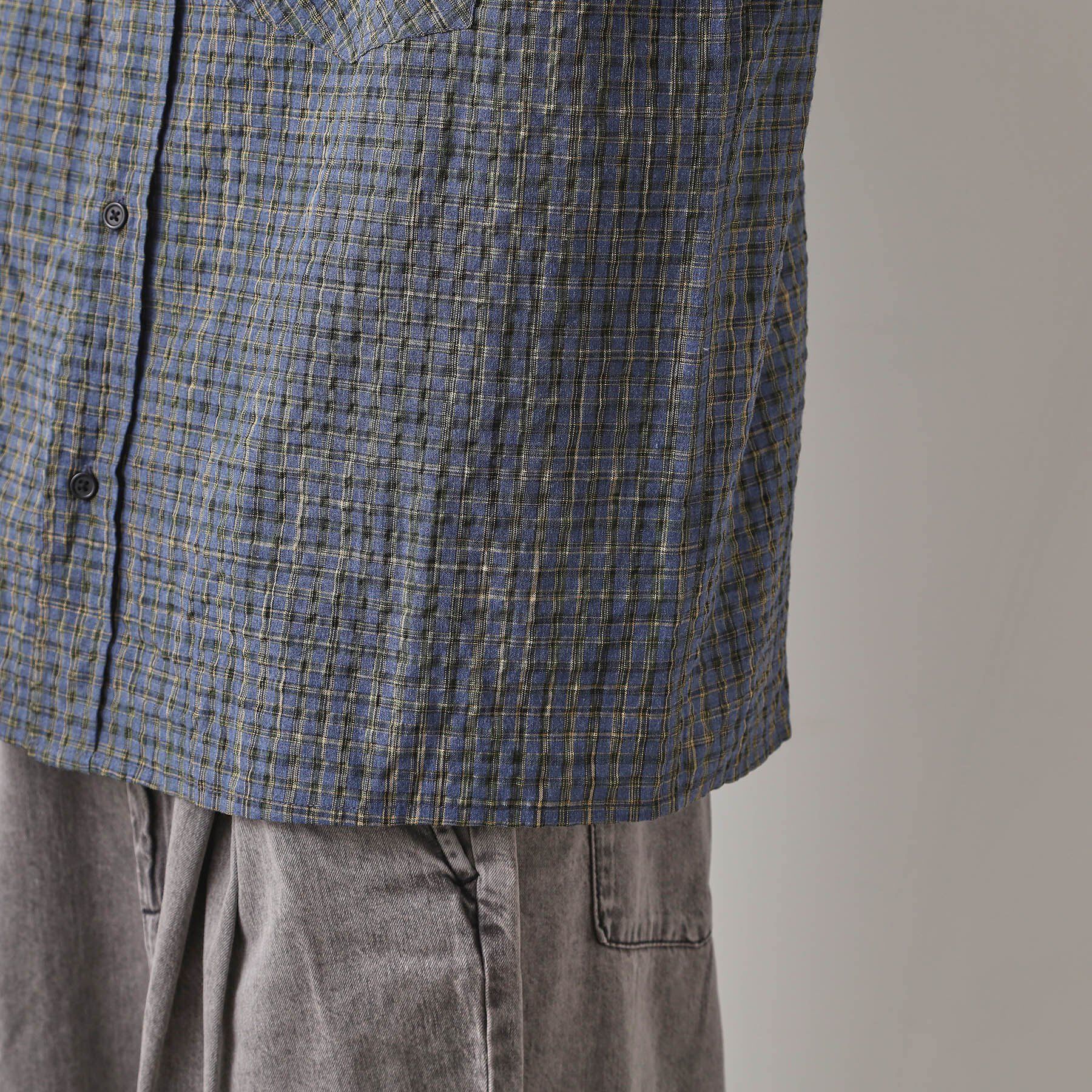 THE SHOP TK「シアサッカーチェックシャツ 【洗濯機OK】」|シャツ・ブラウス|