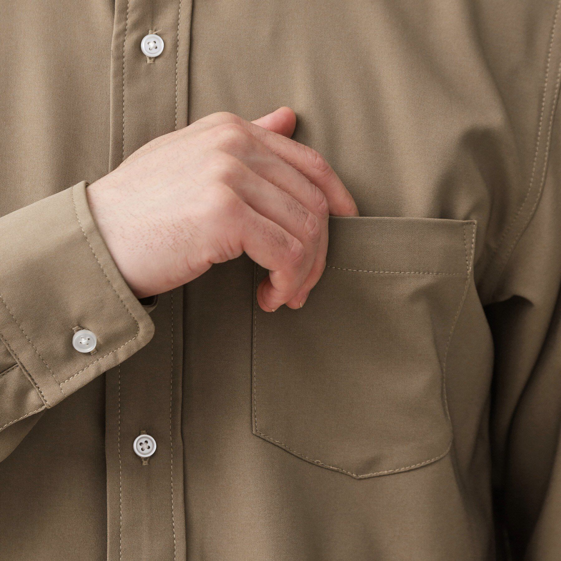 THE SHOP TK「スムースファイバー長袖シャツ 【吸水速乾/UVカット/軽量/イージーケア】」|シャツ・ブラウス|