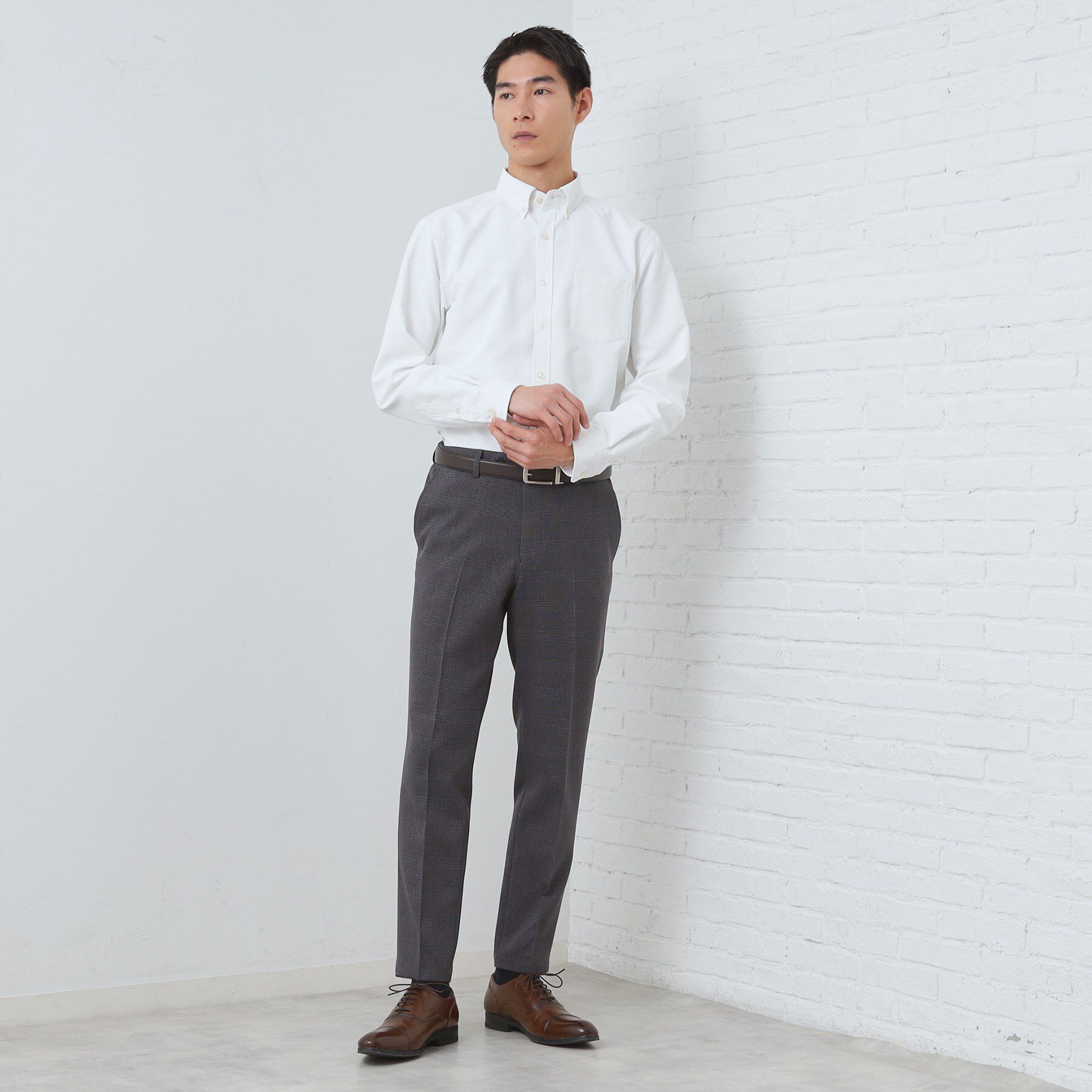 THE SHOP TK「【ON/OFF兼用】シャンブレー オックスシャツ 洗濯機OK / 吸水速乾 / 汗じみ防止」|シャツ・ブラウス|