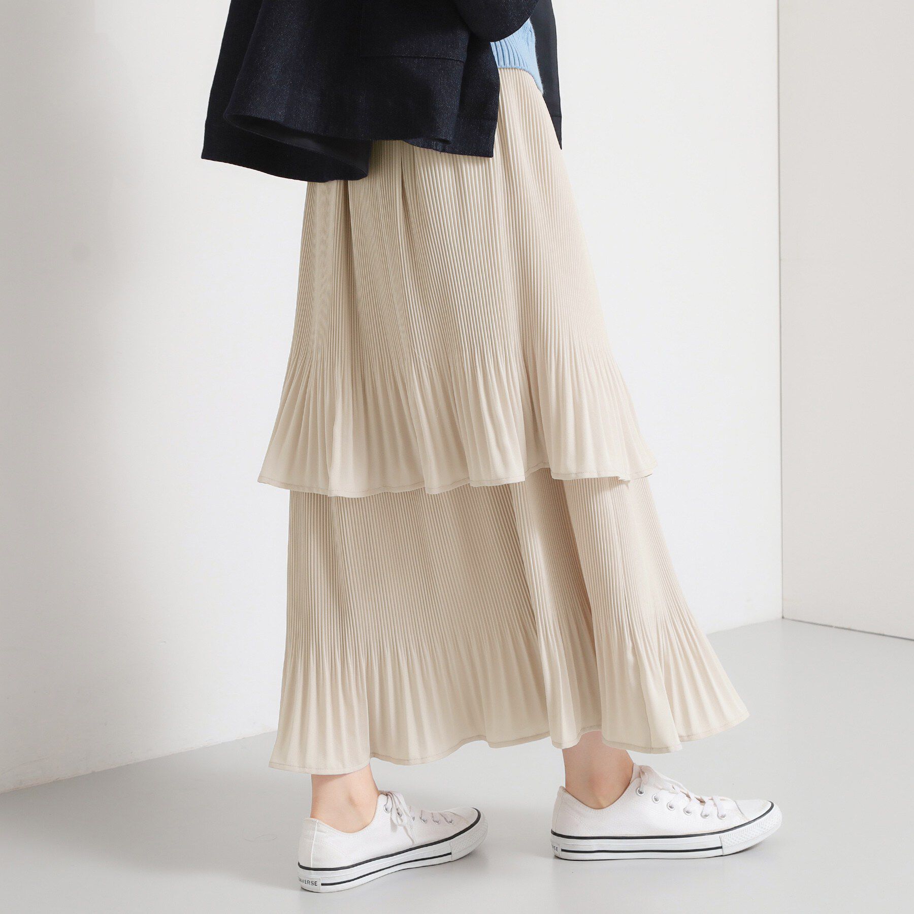 THE SHOP TK「【セレモニーにもカジュアルにも】2段ティアードプリーツスカート」|スカート|