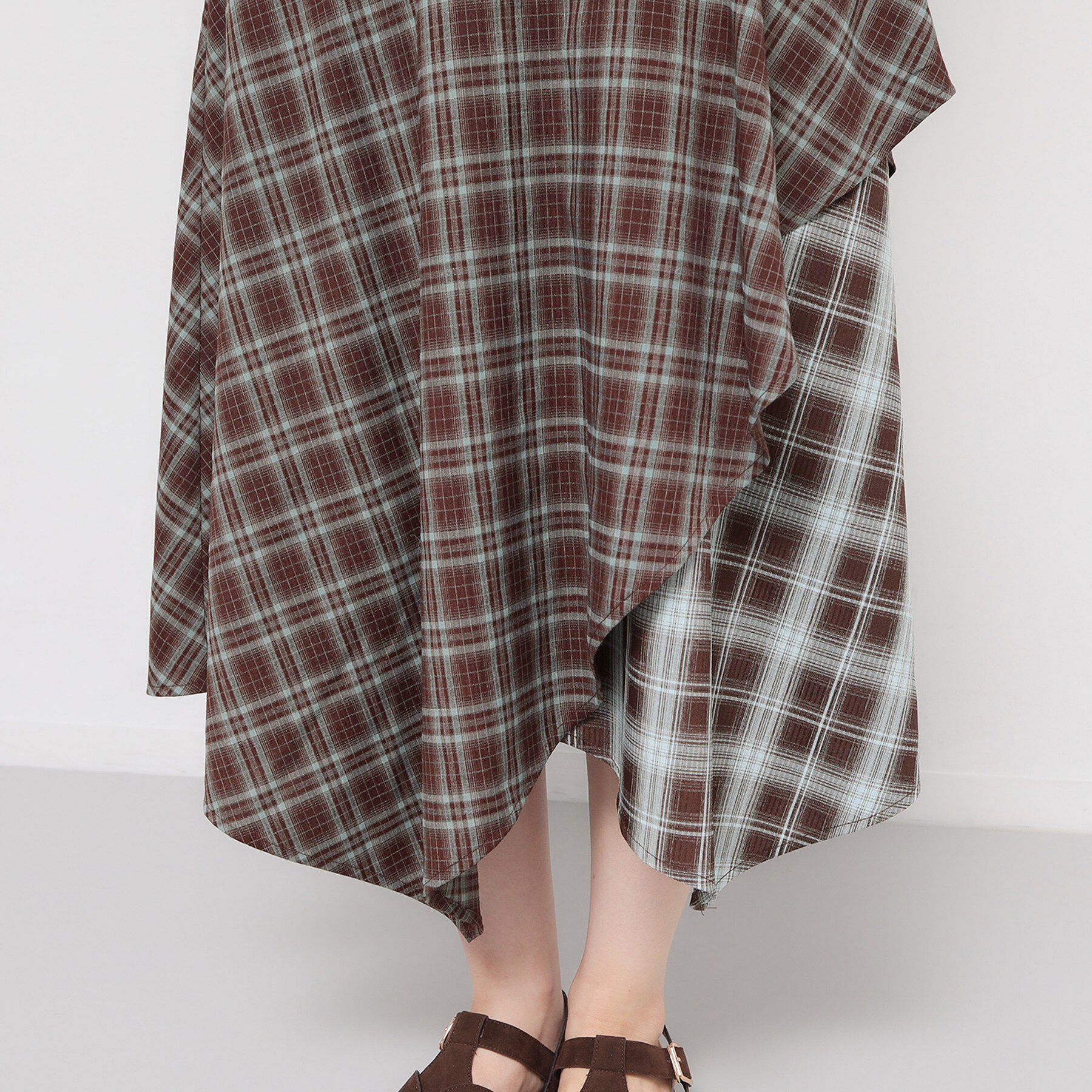 THE SHOP TK「チェックアシンメトリースカート」|スカート|