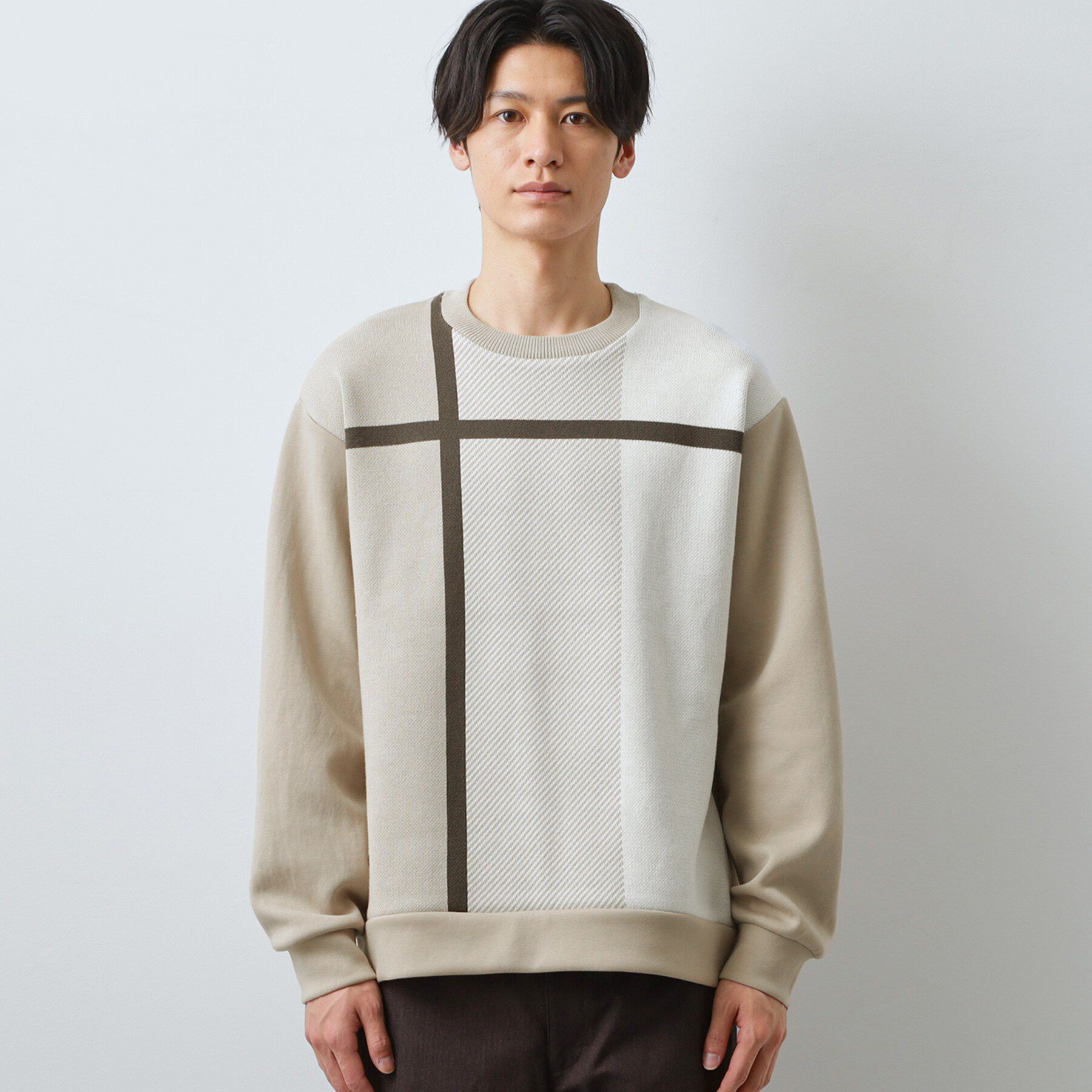 THE SHOP TK「チェック柄ダンボール スウェット 洗濯機OK」|Tシャツ・カットソー|