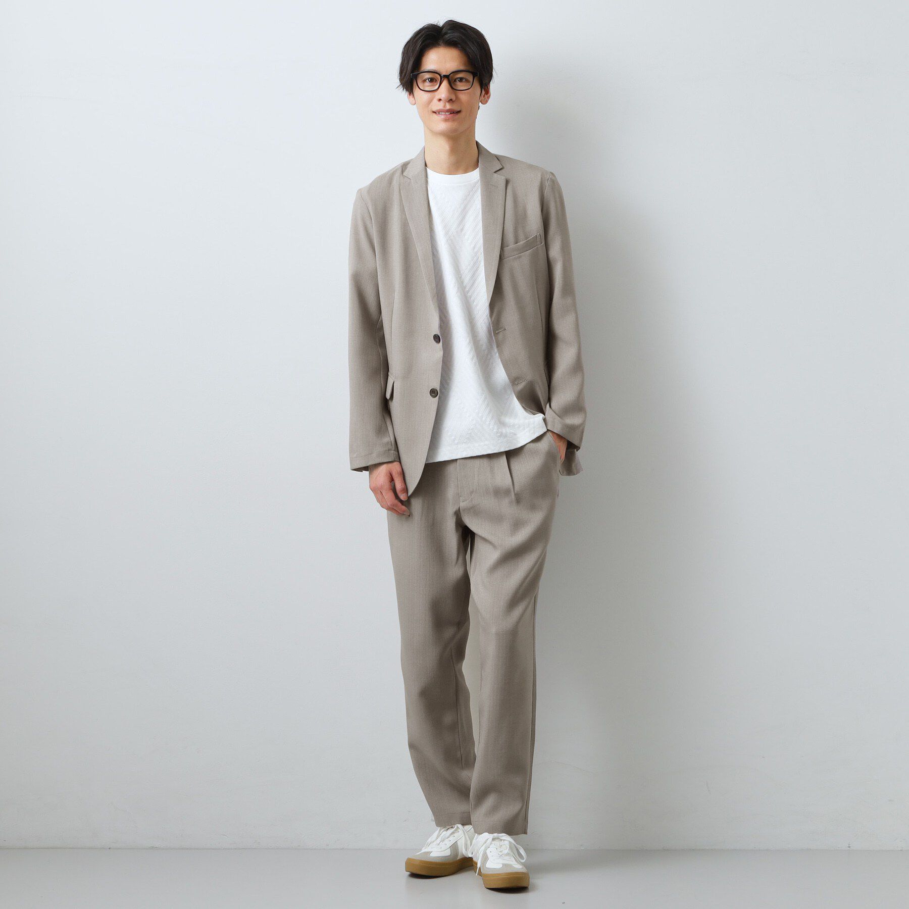 THE SHOP TK「【LINO FINE】リネンライク テーラードジャケット UVカット/イージーケア/吸水速乾/洗濯機」|テーラードジャケット|