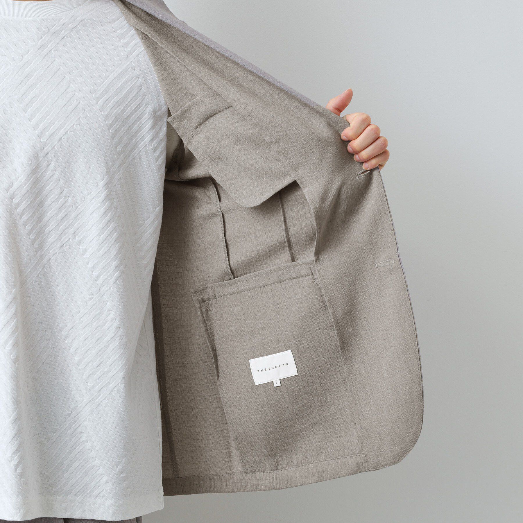 THE SHOP TK「【LINO FINE】リネンライク テーラードジャケット UVカット/イージーケア/吸水速乾/洗濯機」|テーラードジャケット|