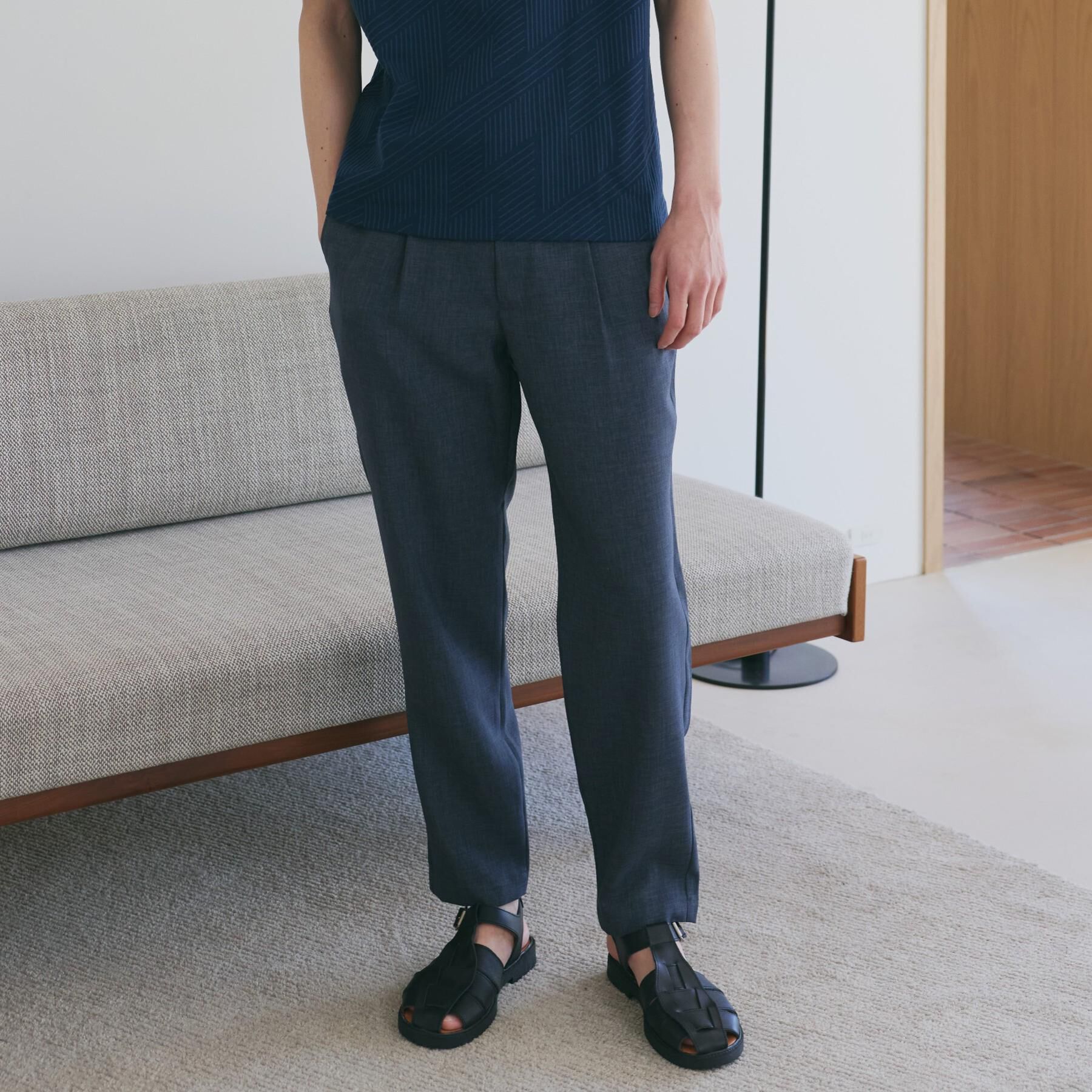 THE SHOP TK「【LINO FINE】リネンライク イージースラックス UVカット/イージーケア/吸水速乾/洗濯機O」|その他|