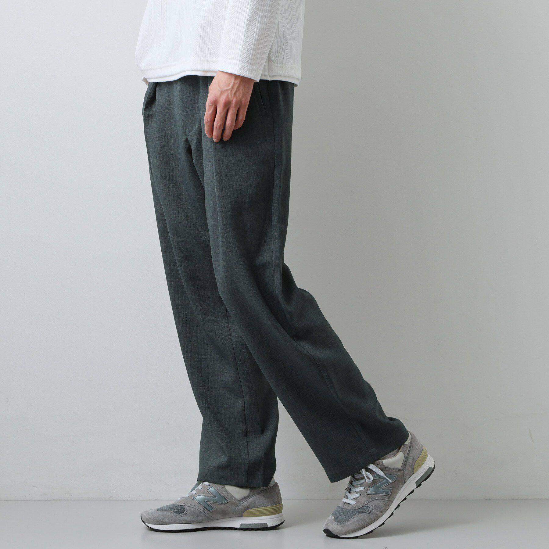 THE SHOP TK「【LINO FINE】リネンライク　ワイドイージーパンツ  UVカット/イージーケア/吸水速乾/洗濯」|その他|ブルー(093)