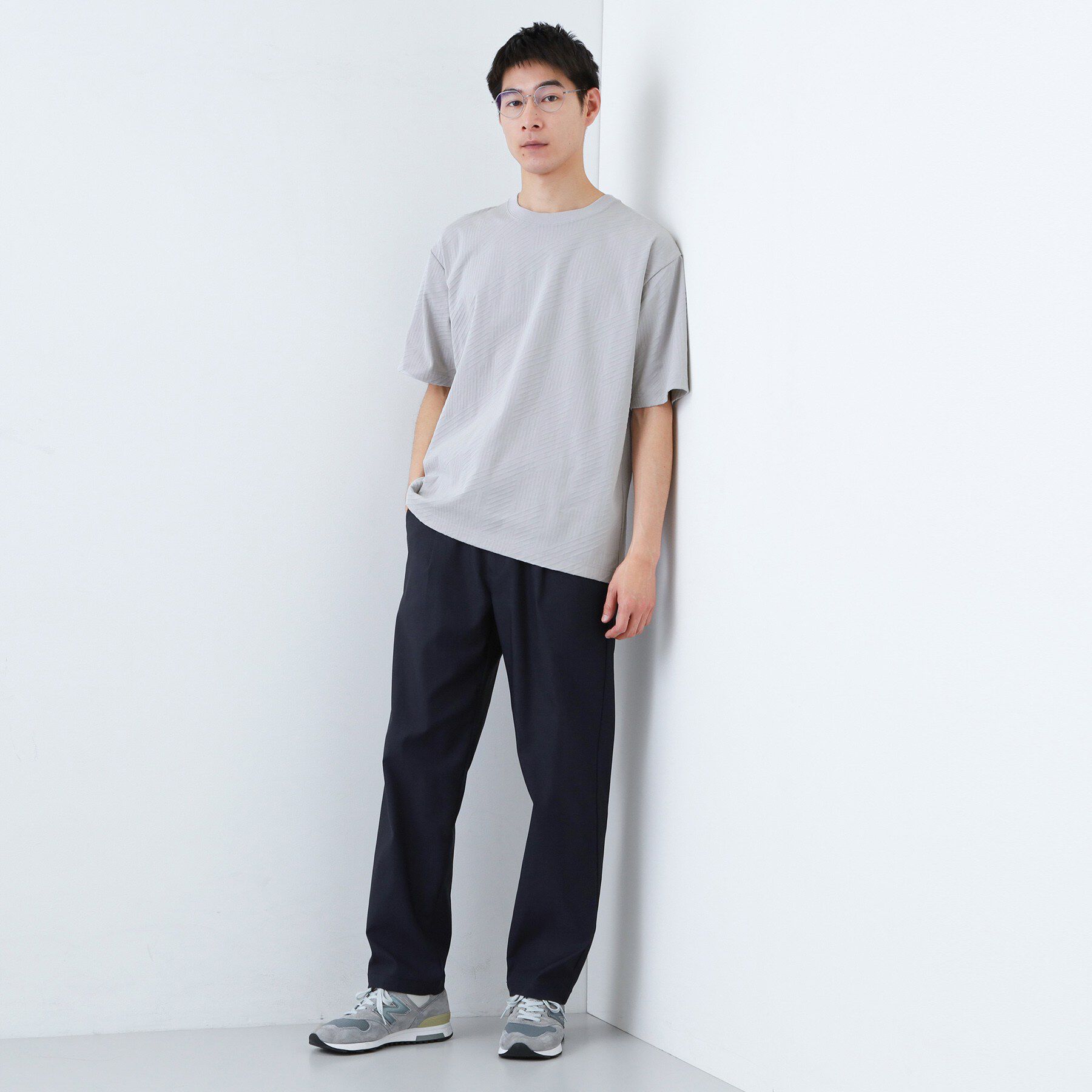 THE SHOP TK「【無地だと少し物足りないという方へ】ジオメトリック柄 半袖Tシャツ 洗濯機OK」|Tシャツ・カットソー|