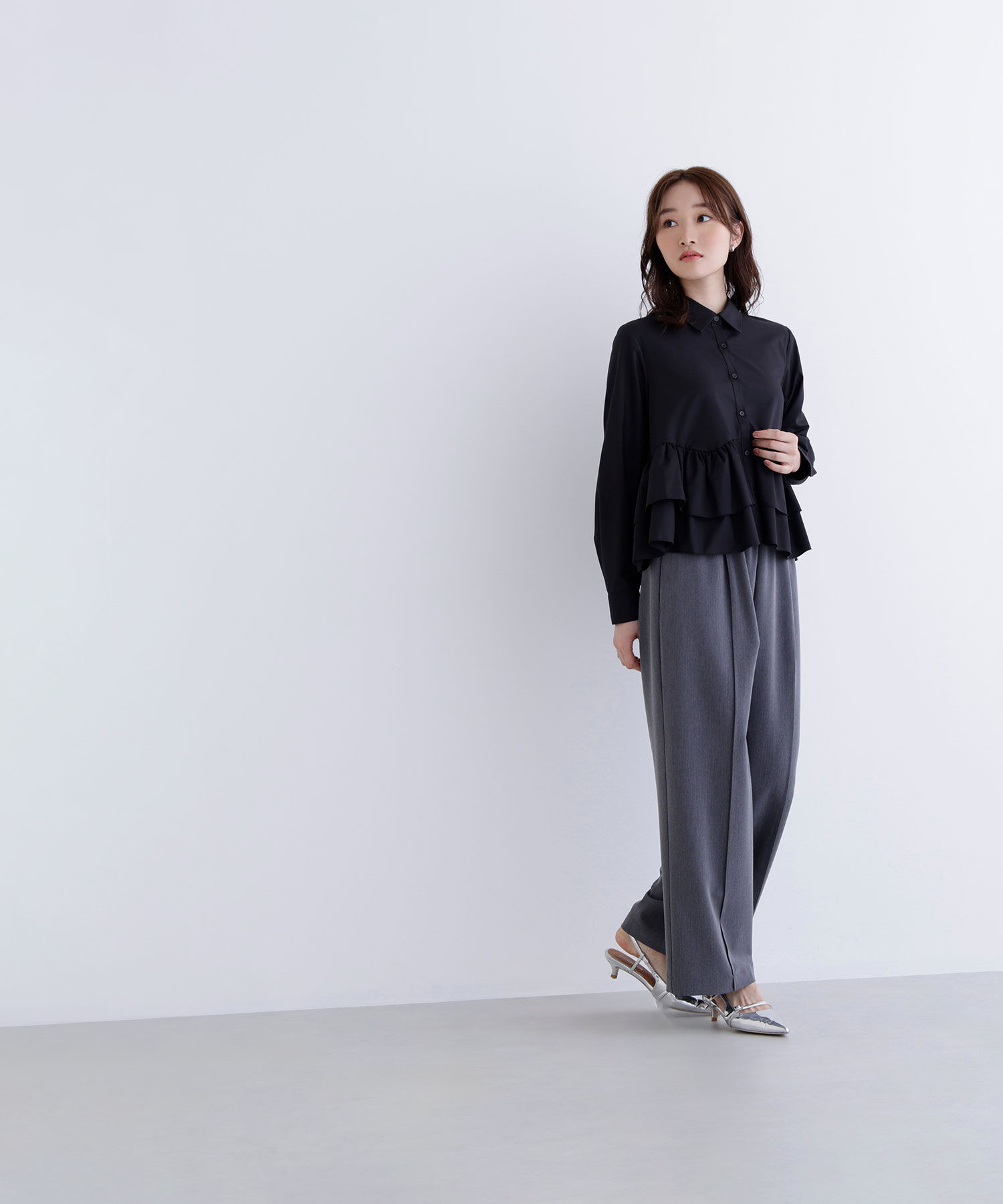  「ティアードフリルペプラムブラウス」|シャツ・ブラウス|
