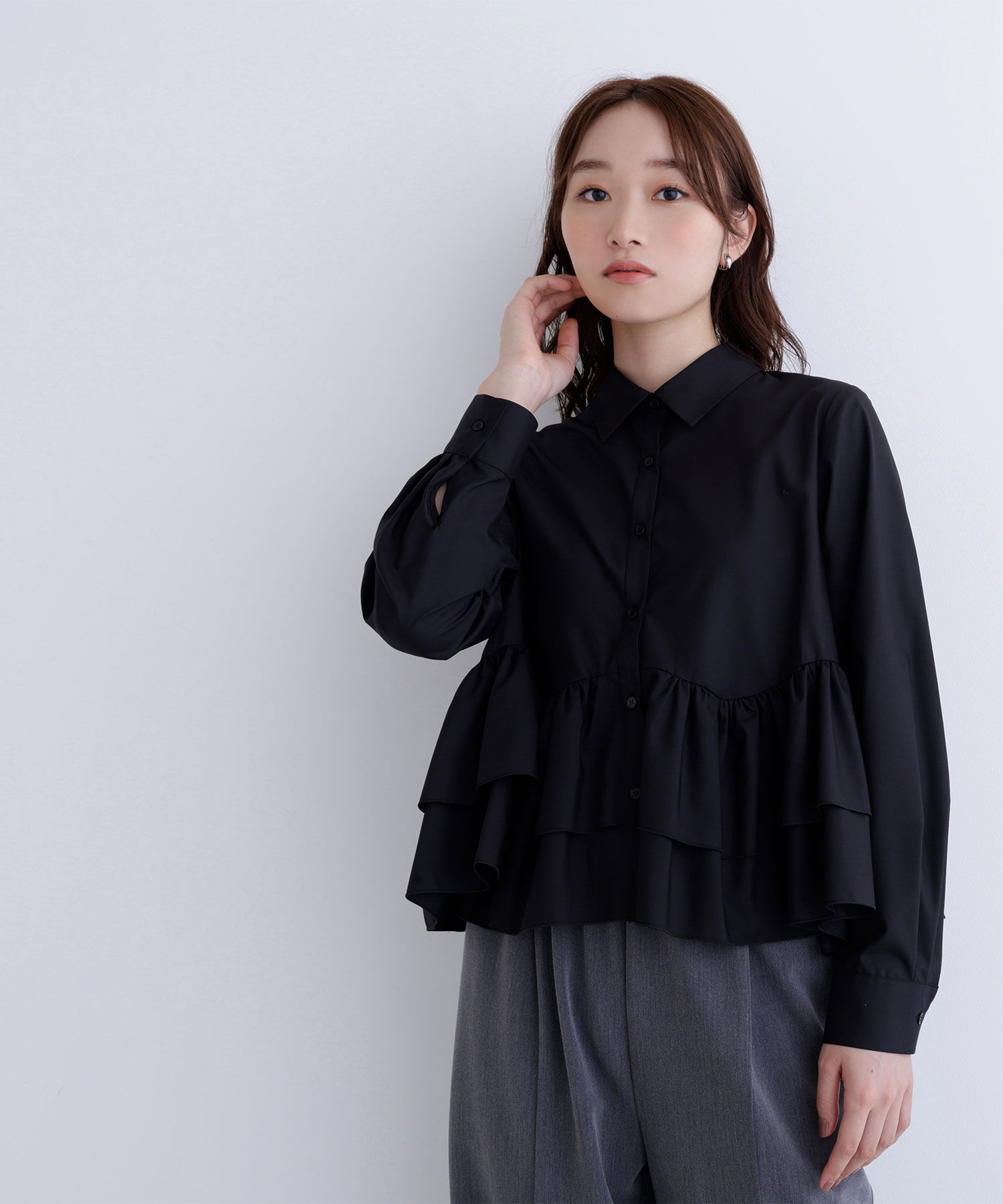  「ティアードフリルペプラムブラウス」|シャツ・ブラウス|