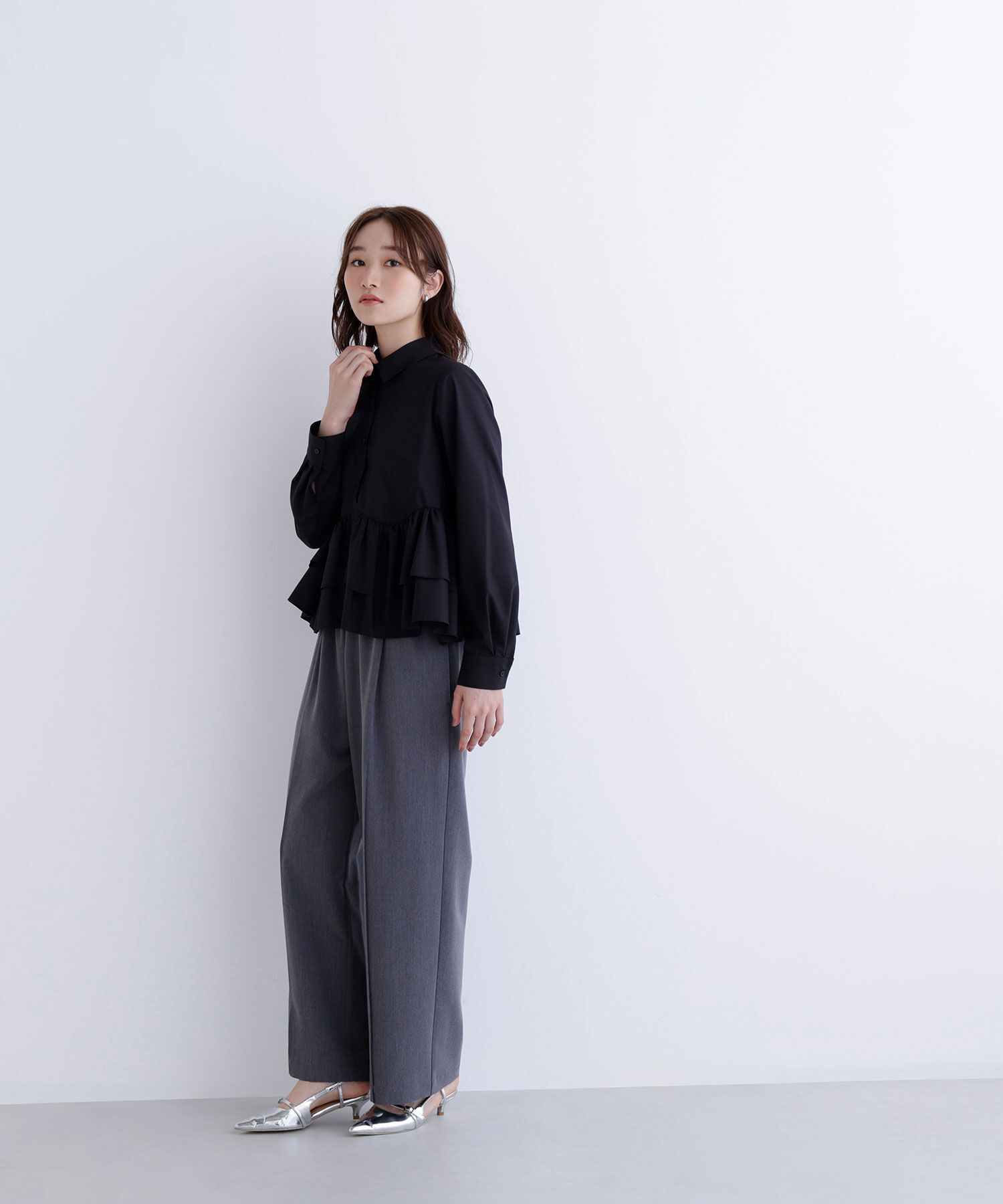  「ティアードフリルペプラムブラウス」|シャツ・ブラウス|