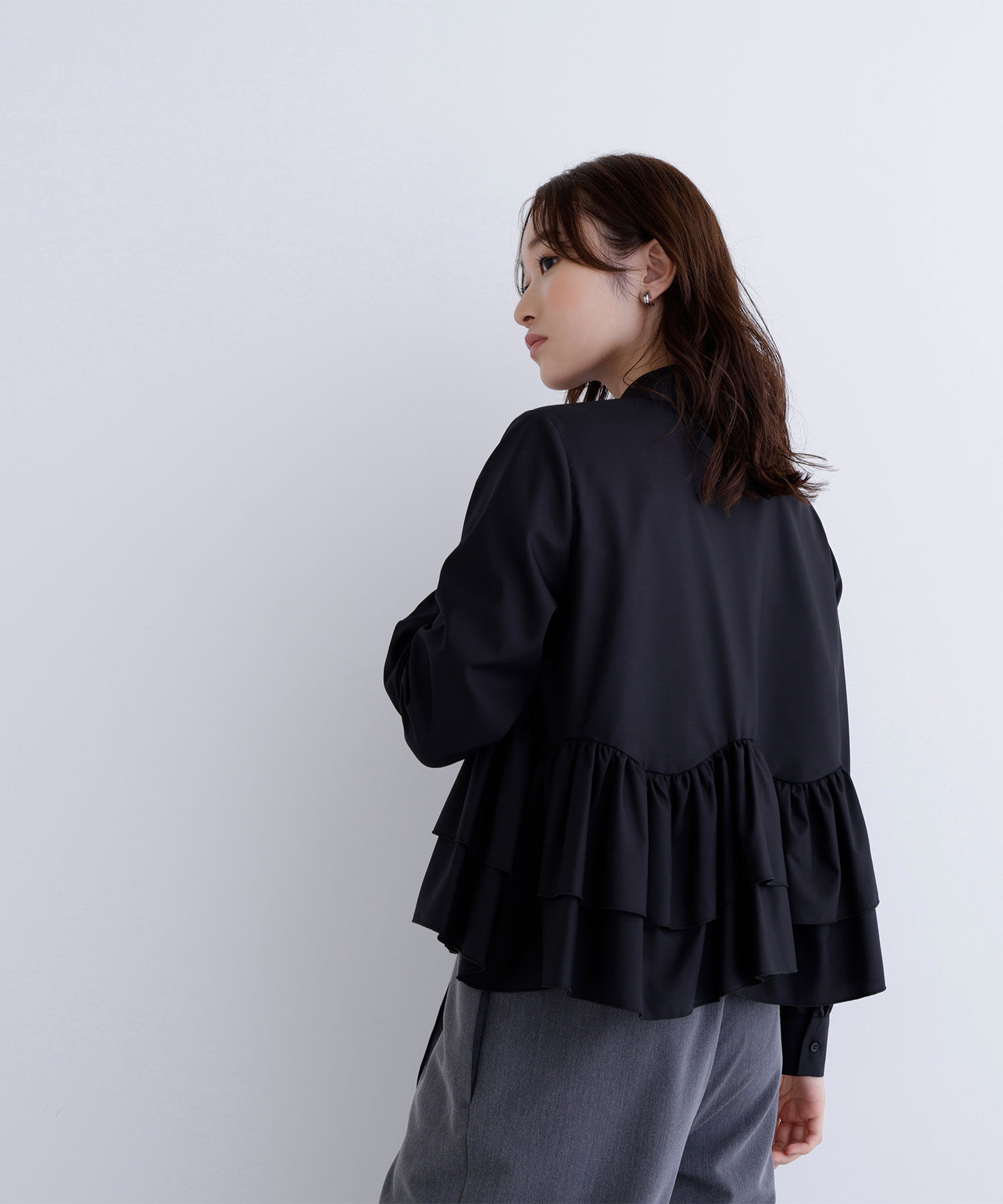  「ティアードフリルペプラムブラウス」|シャツ・ブラウス|
