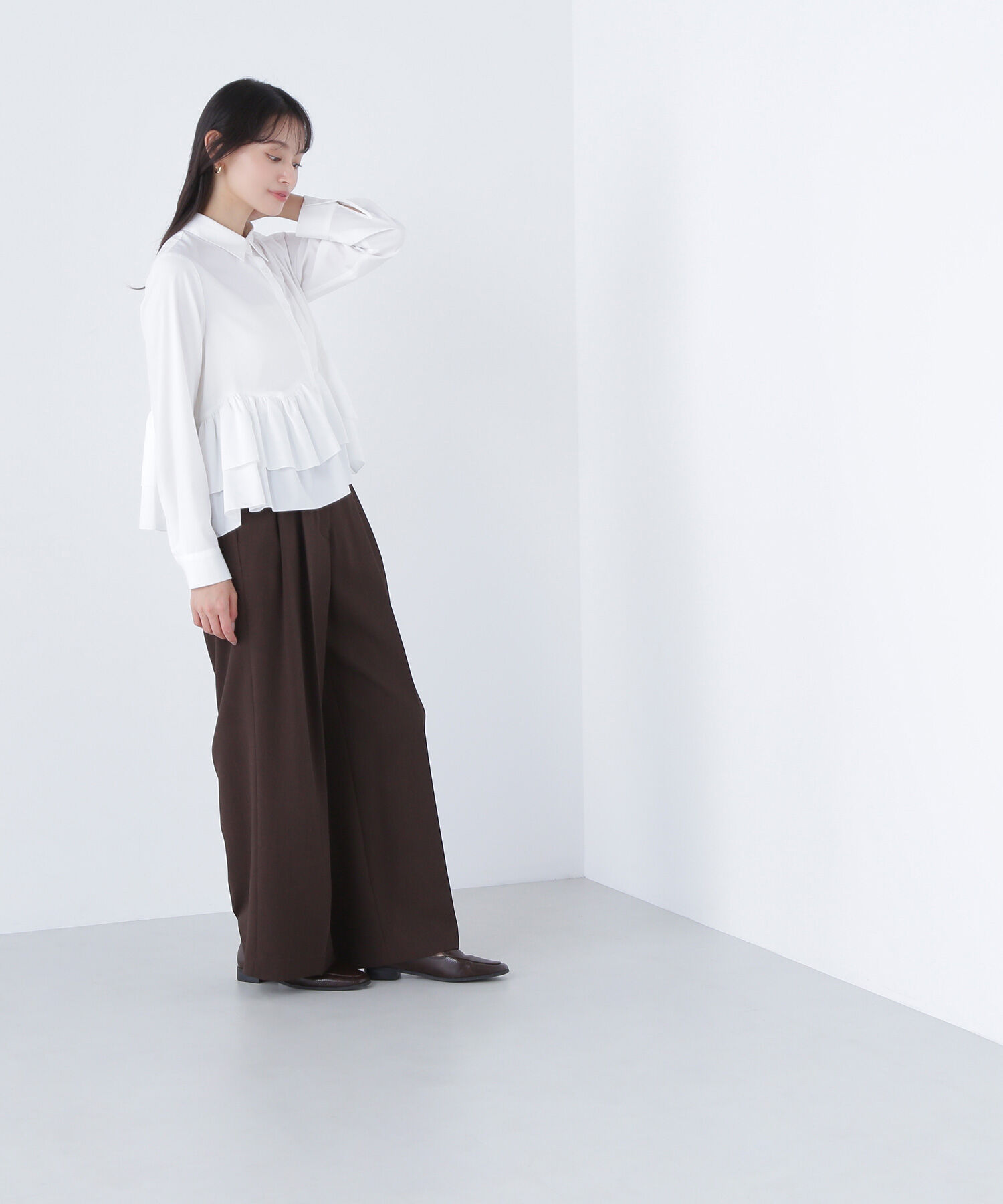  「ティアードフリルペプラムブラウス」|シャツ・ブラウス|
