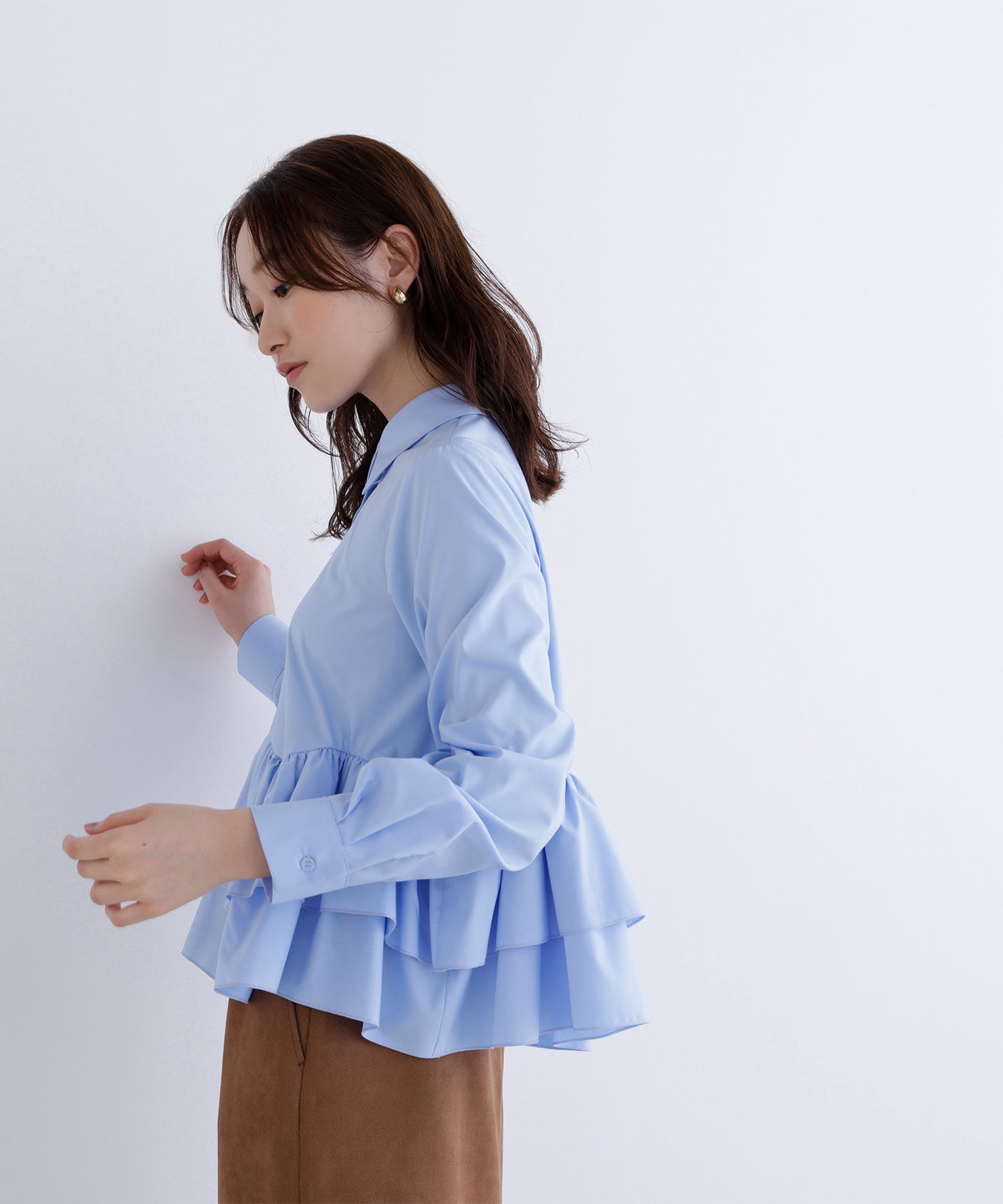  「ティアードフリルペプラムブラウス」|シャツ・ブラウス|