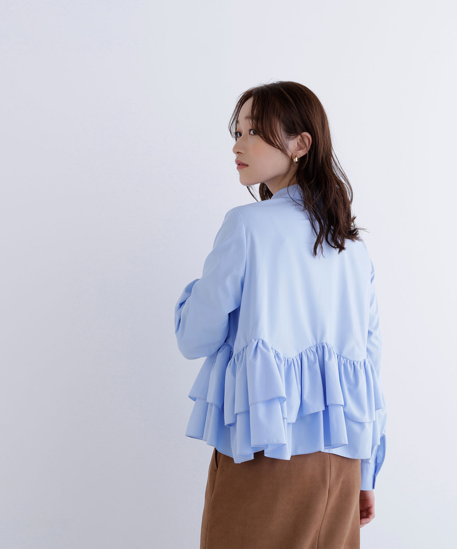  「ティアードフリルペプラムブラウス」|シャツ・ブラウス|