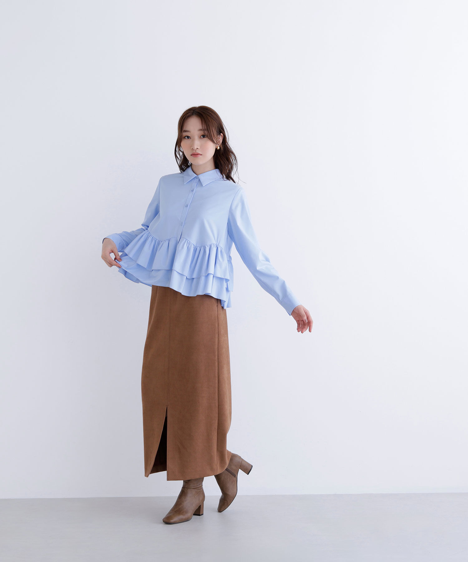  「ティアードフリルペプラムブラウス」|シャツ・ブラウス|