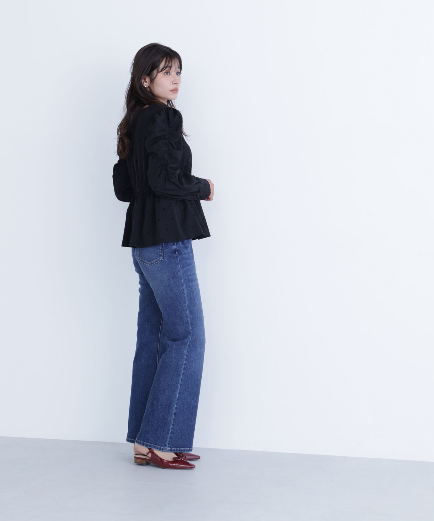  「フロッキードットペプラムブラウス」|シャツ・ブラウス|