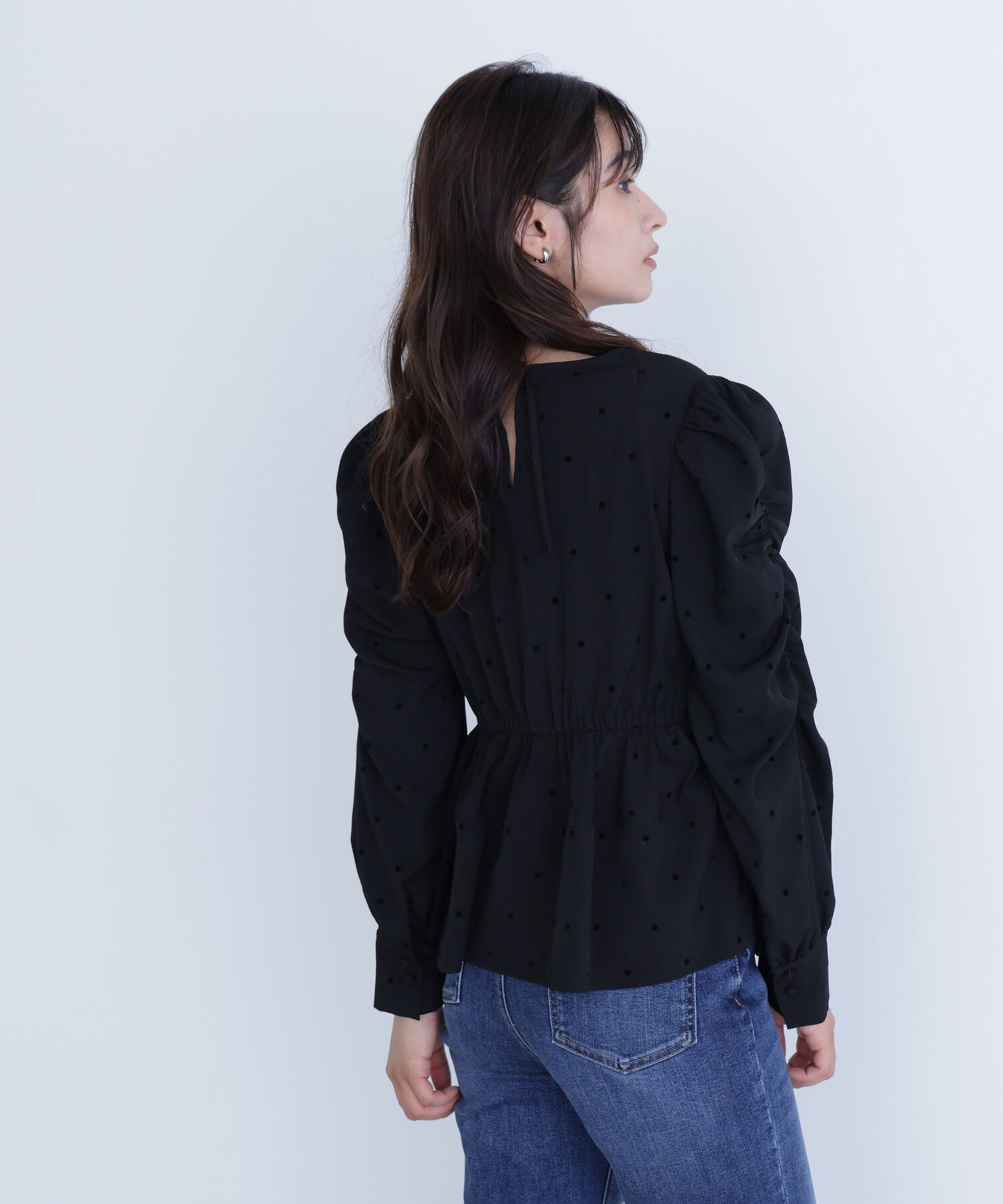  「フロッキードットペプラムブラウス」|シャツ・ブラウス|