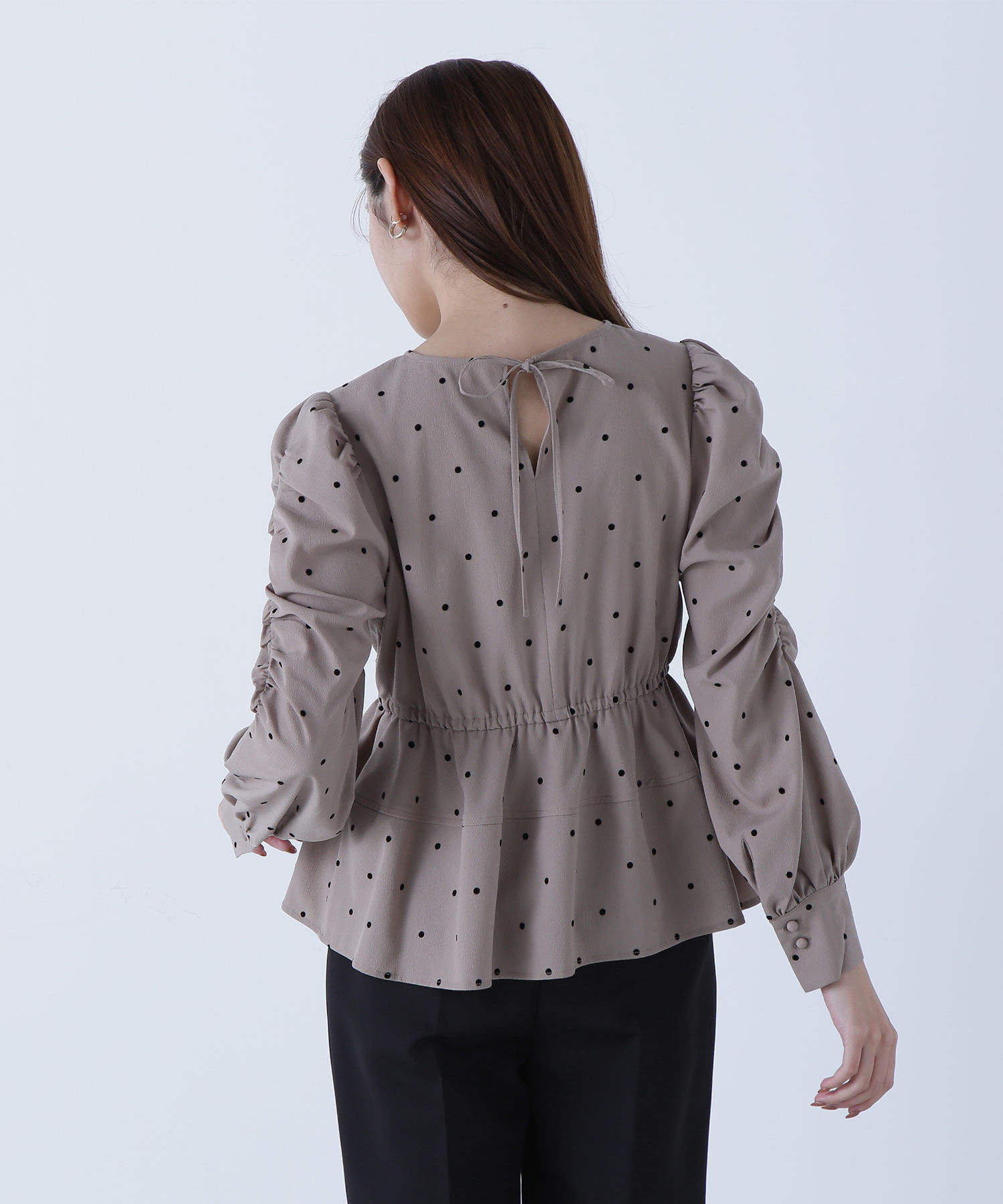  「フロッキードットペプラムブラウス」|シャツ・ブラウス|