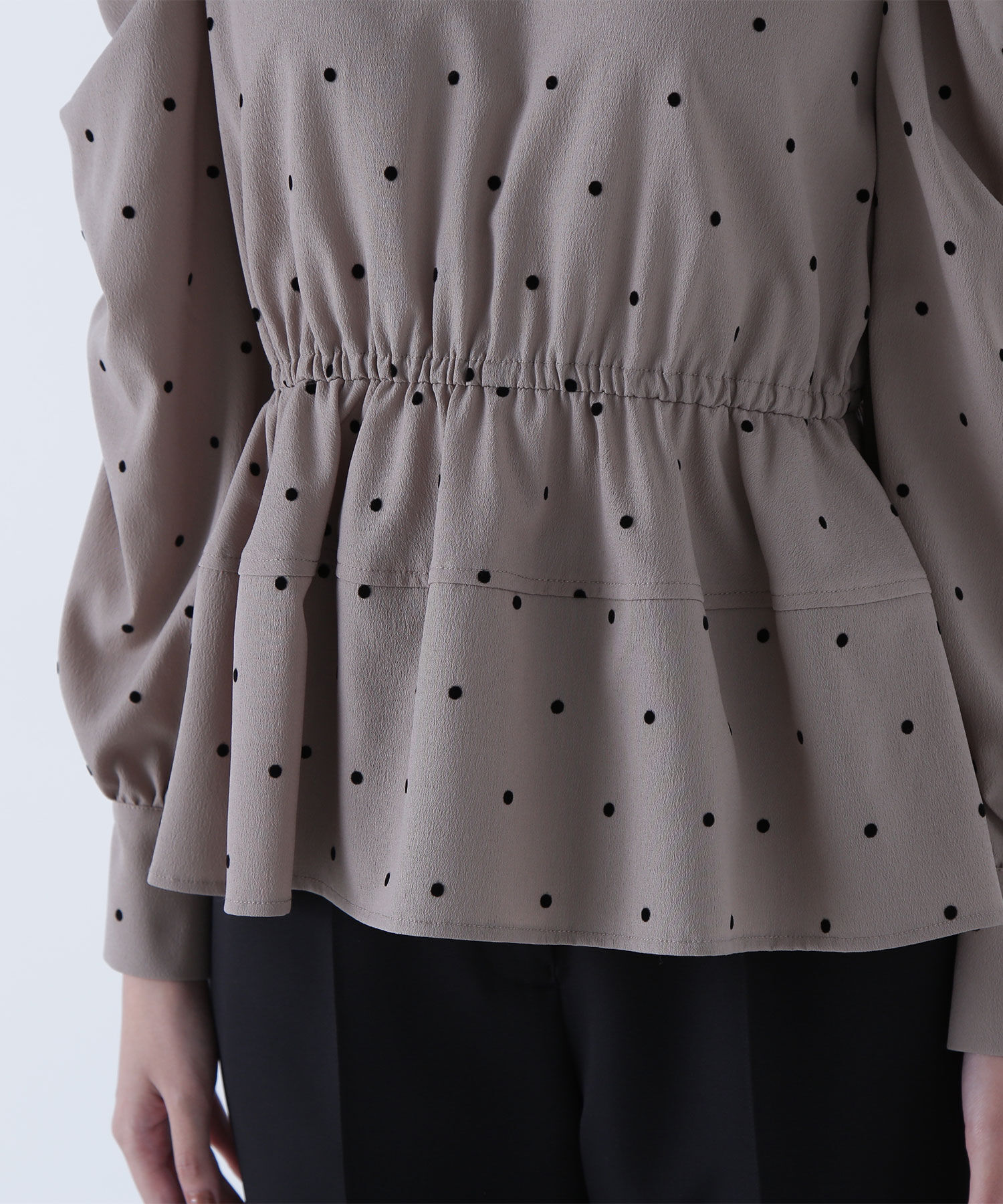  「フロッキードットペプラムブラウス」|シャツ・ブラウス|