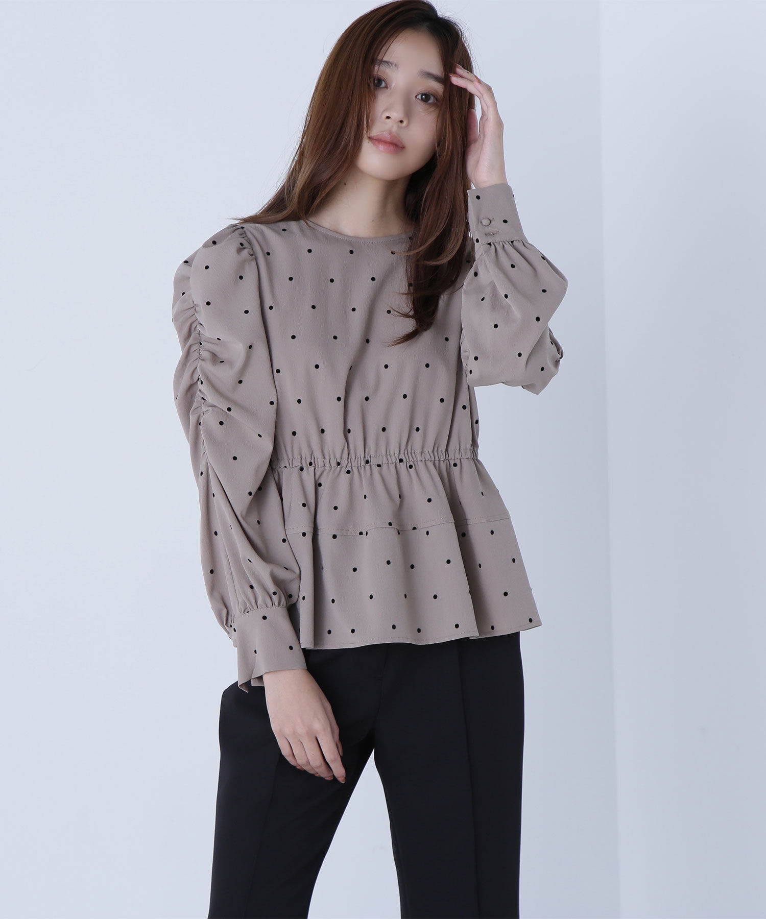  「フロッキードットペプラムブラウス」|シャツ・ブラウス|