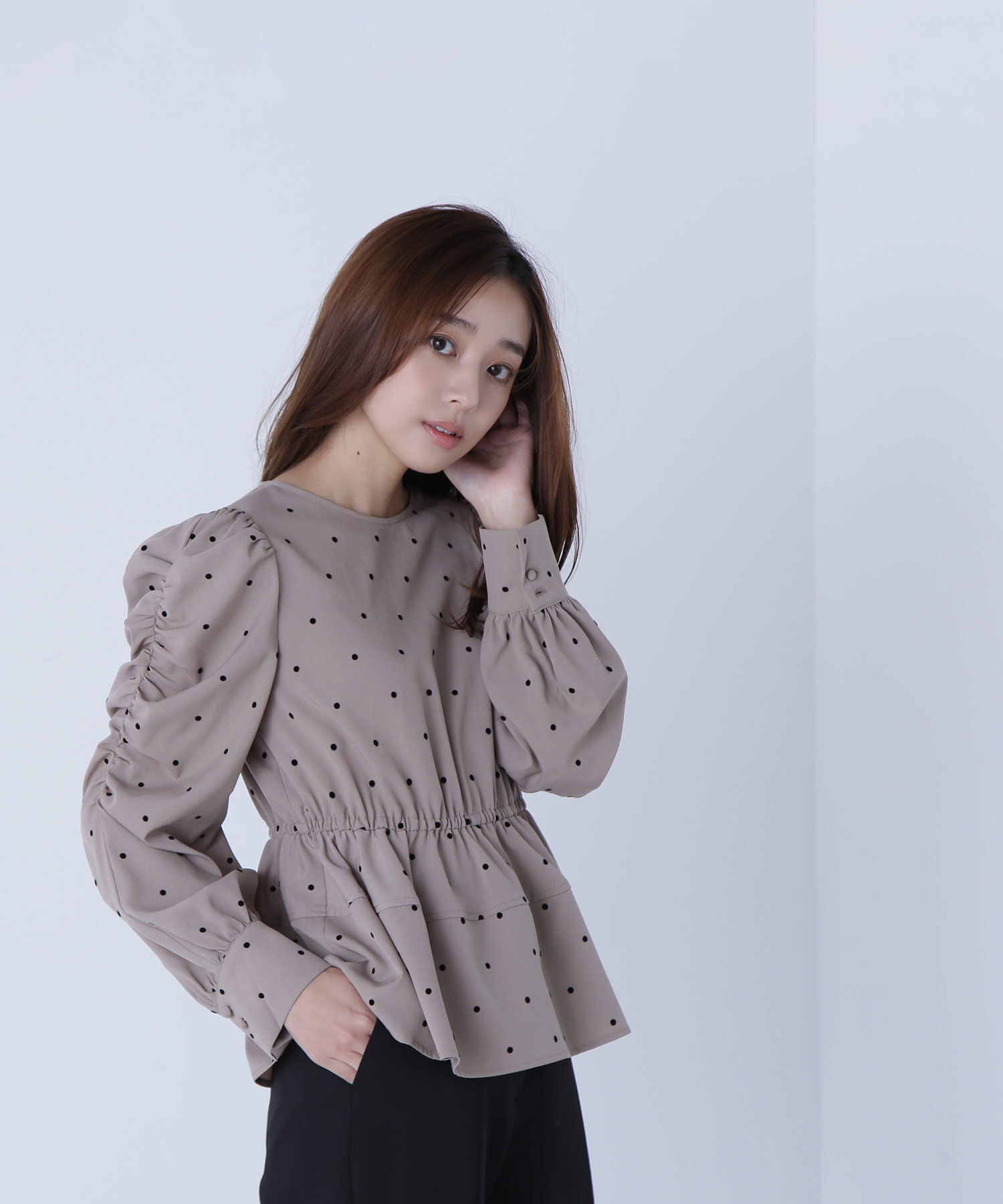  「フロッキードットペプラムブラウス」|シャツ・ブラウス|