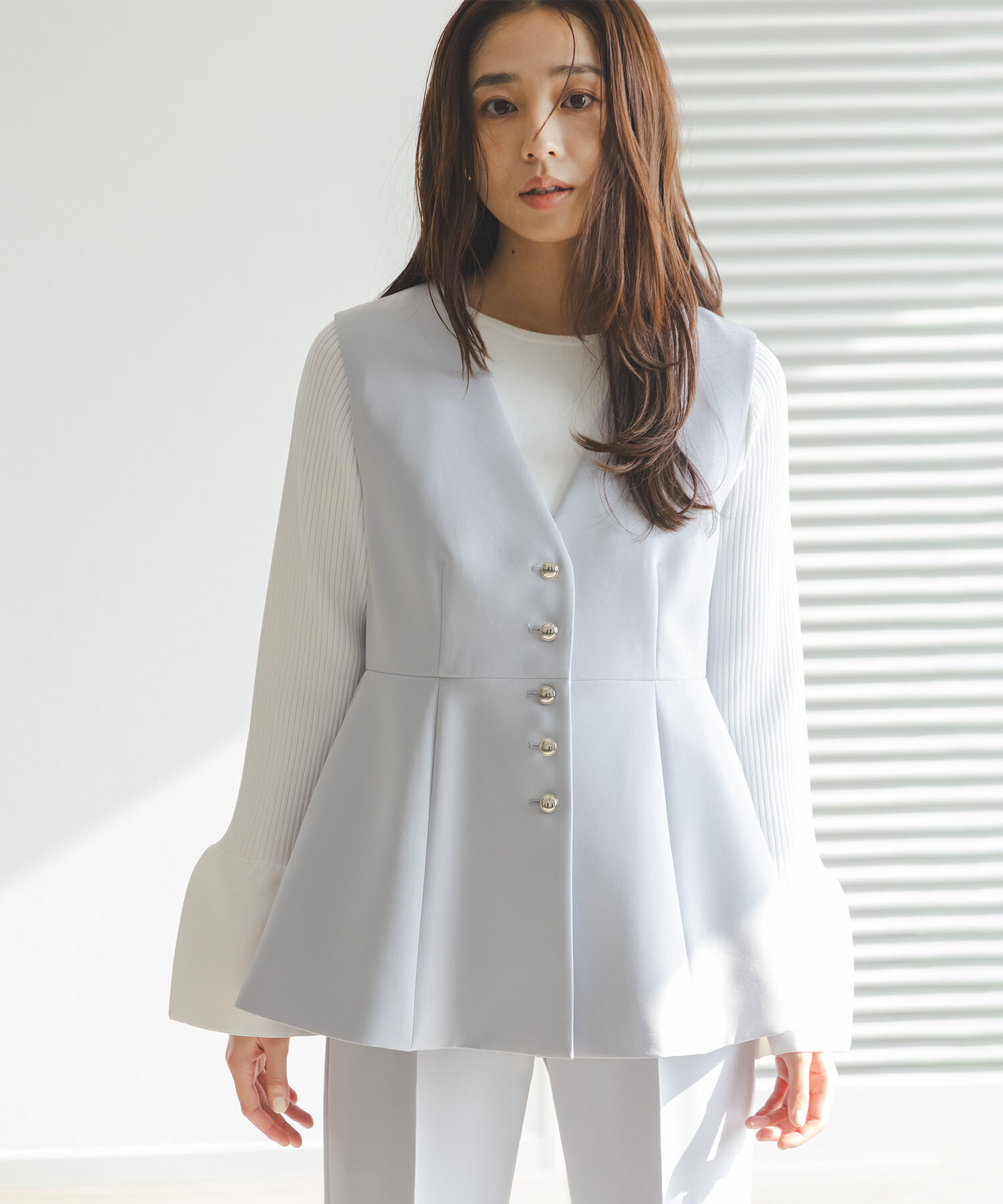  「ベルスリーブペプラムニット」|ニット・セーター|