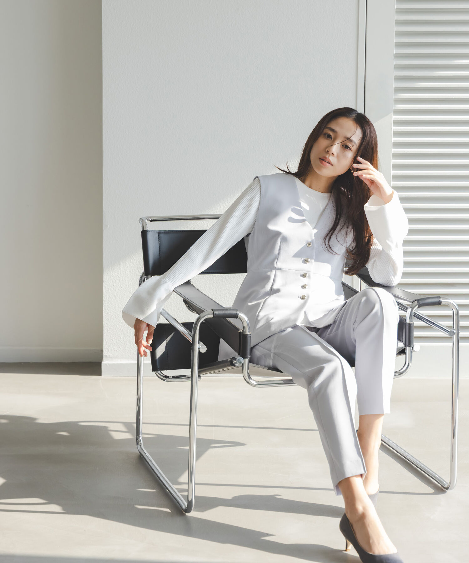  「ベルスリーブペプラムニット」|ニット・セーター|