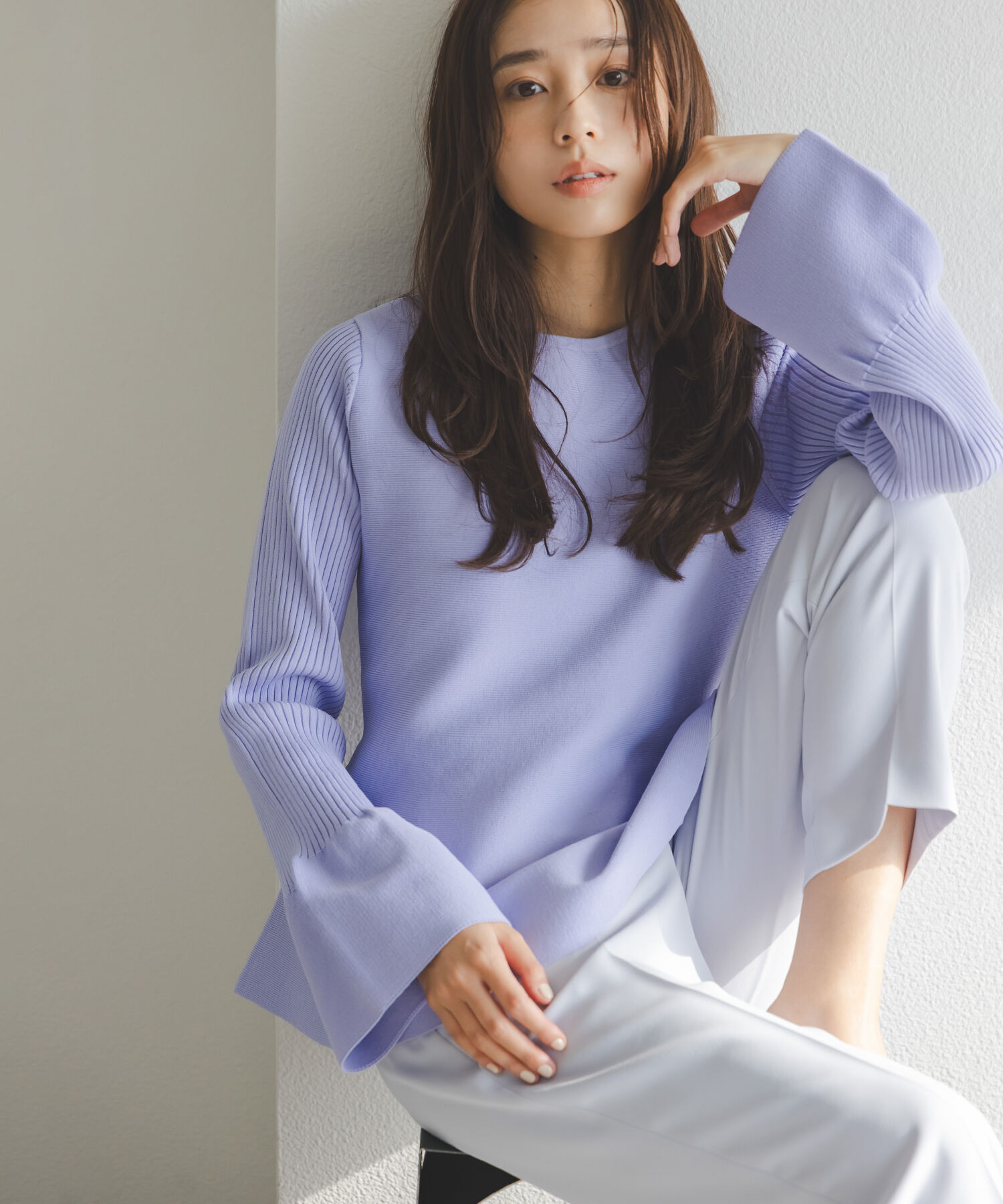  「ベルスリーブペプラムニット」|ニット・セーター|