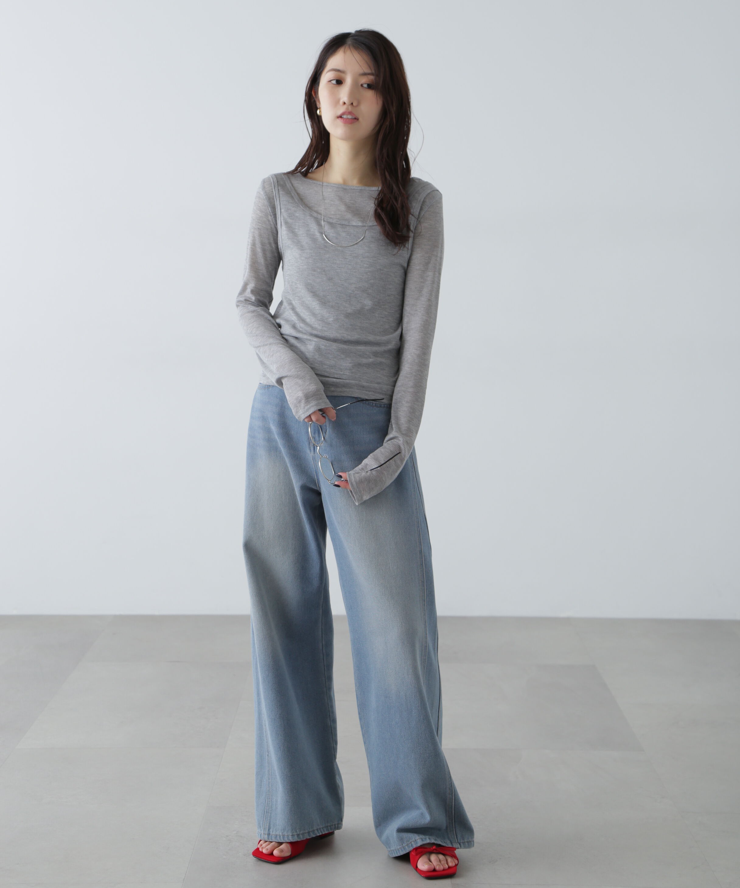  「シアーテレコレイヤードカットソー」|Tシャツ・カットソー|