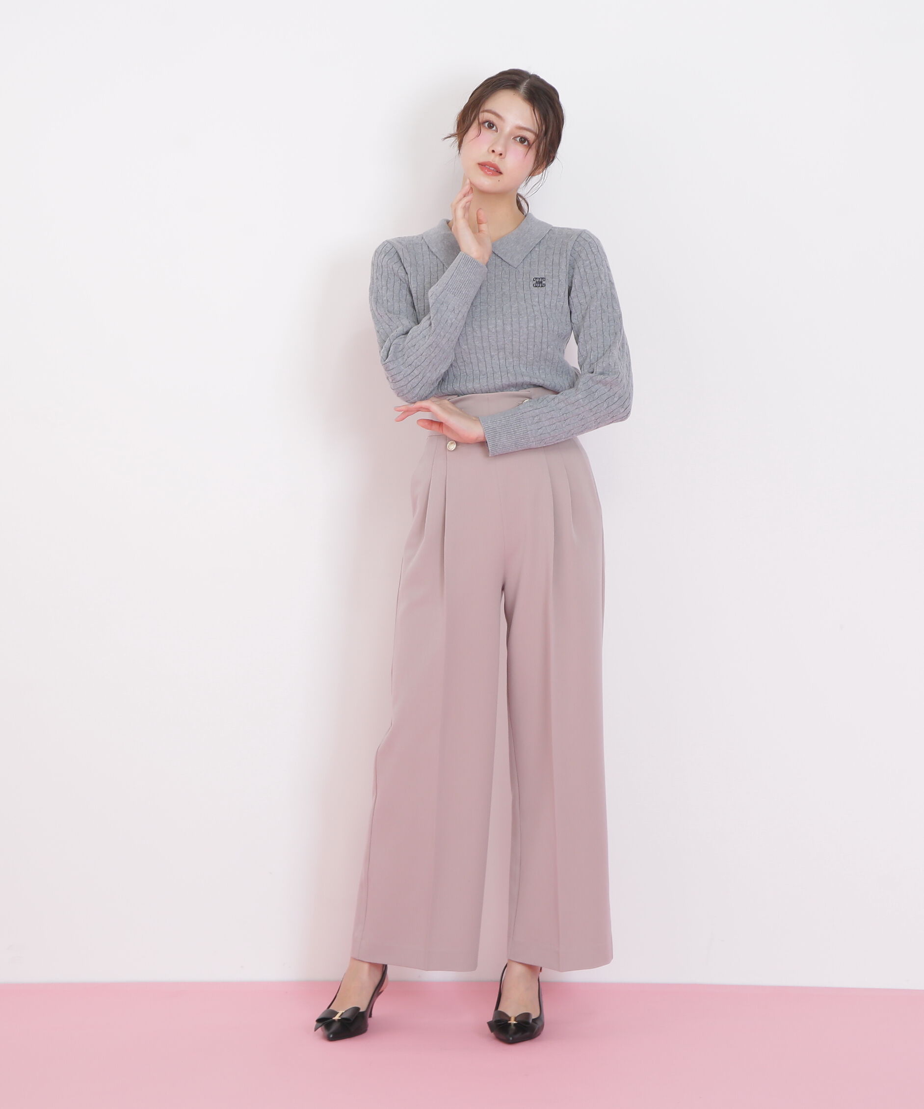  「メタル釦ストレートイージーパンツ」|その他|