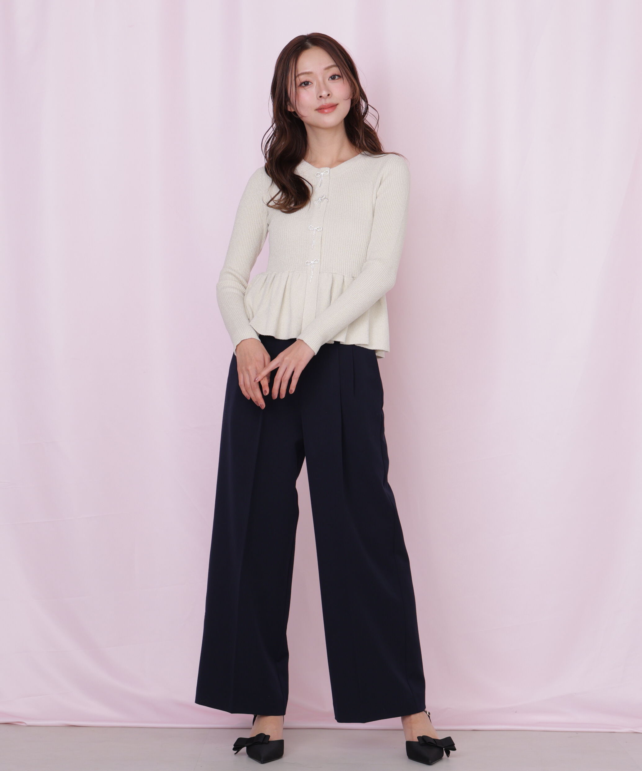  「メタル釦ストレートイージーパンツ」|その他|