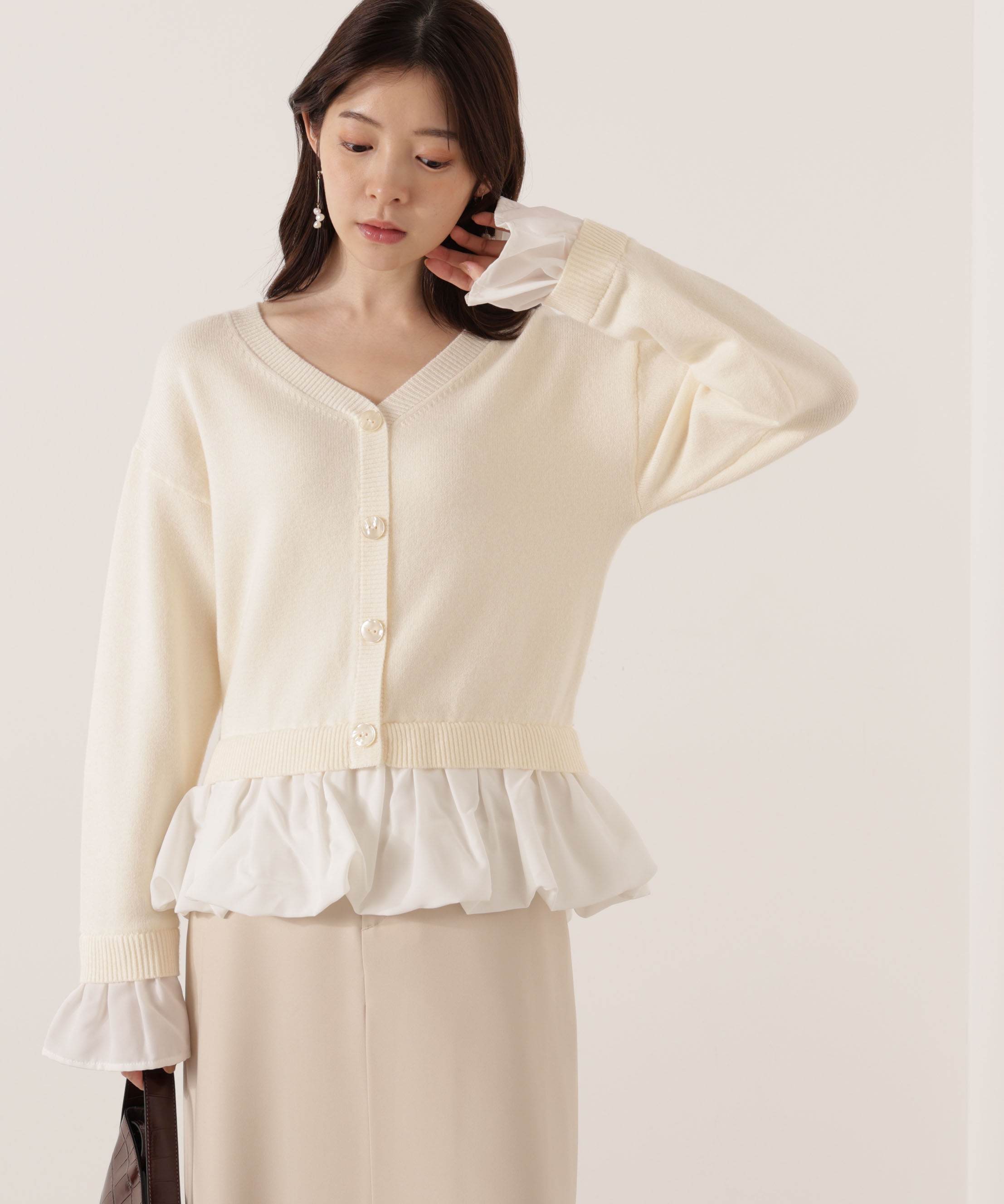 PROPORTION BODY DRESSING「＜ウォッシャブル＞バルーンペプラムニット 25AW」|ニット・セーター|