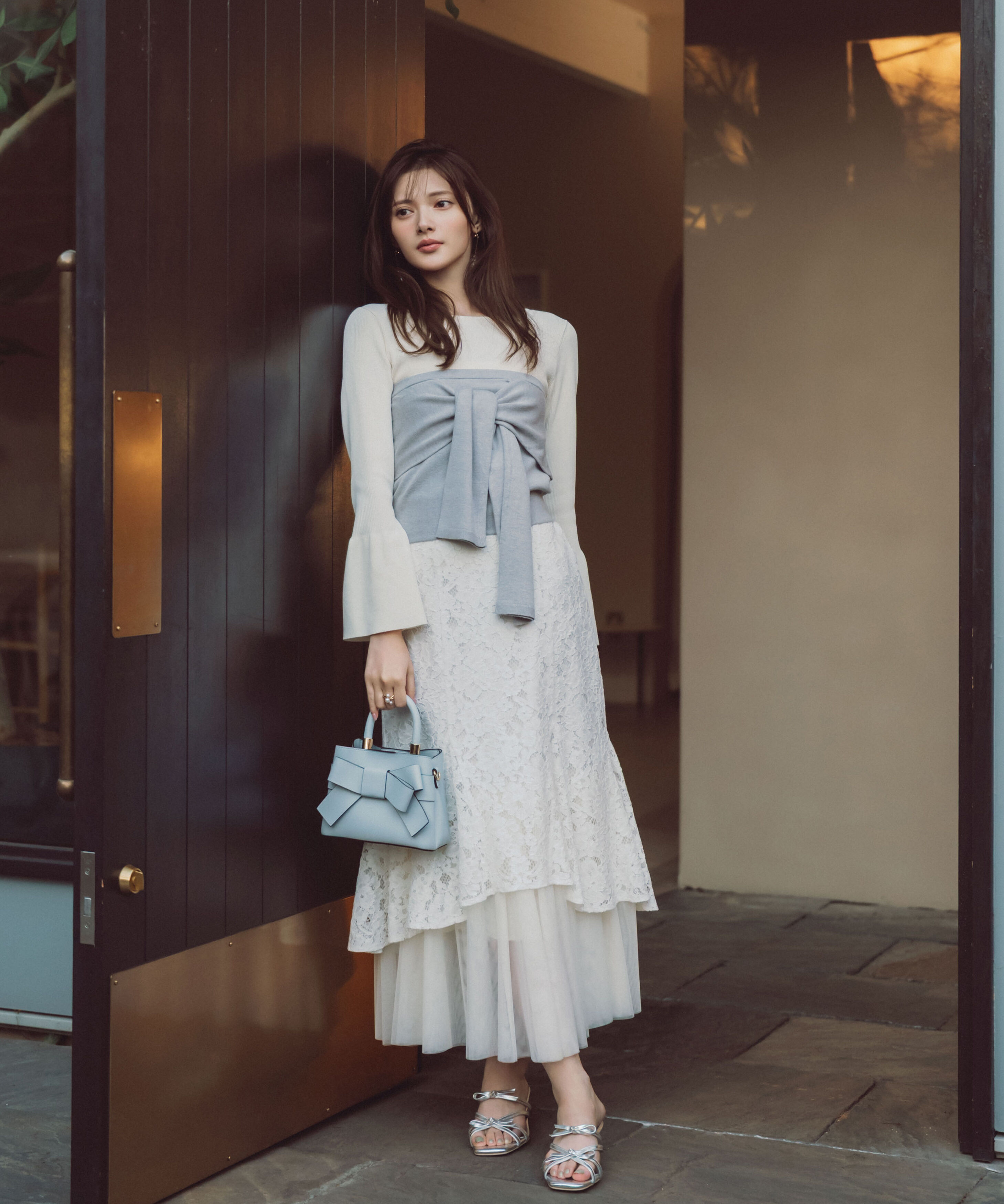 PROPORTION BODY DRESSING「チュールドッキングレーススカート　26SS」|スカート|エクリュ1