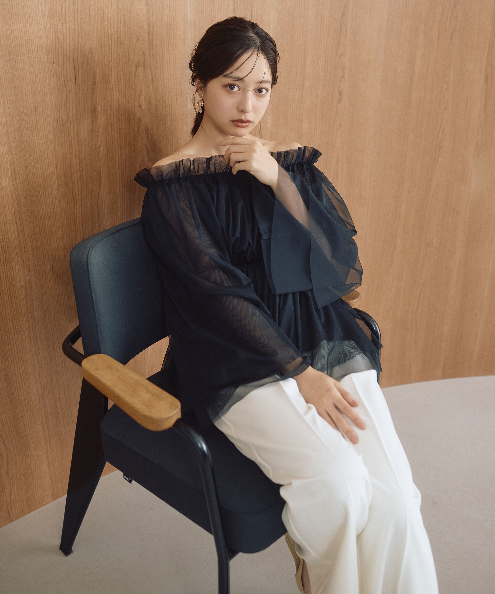 PROPORTION BODY DRESSING「＜明日香さんコラボ＞チュールスリーブフレアブラウス　26SS」|シャツ・ブラウス|