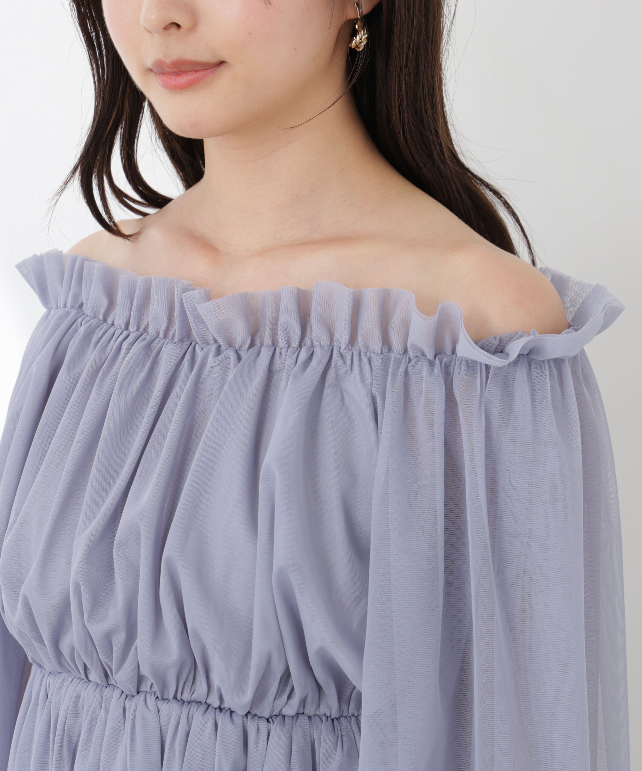 PROPORTION BODY DRESSING「＜明日香さんコラボ＞チュールスリーブフレアブラウス　26SS」|シャツ・ブラウス|