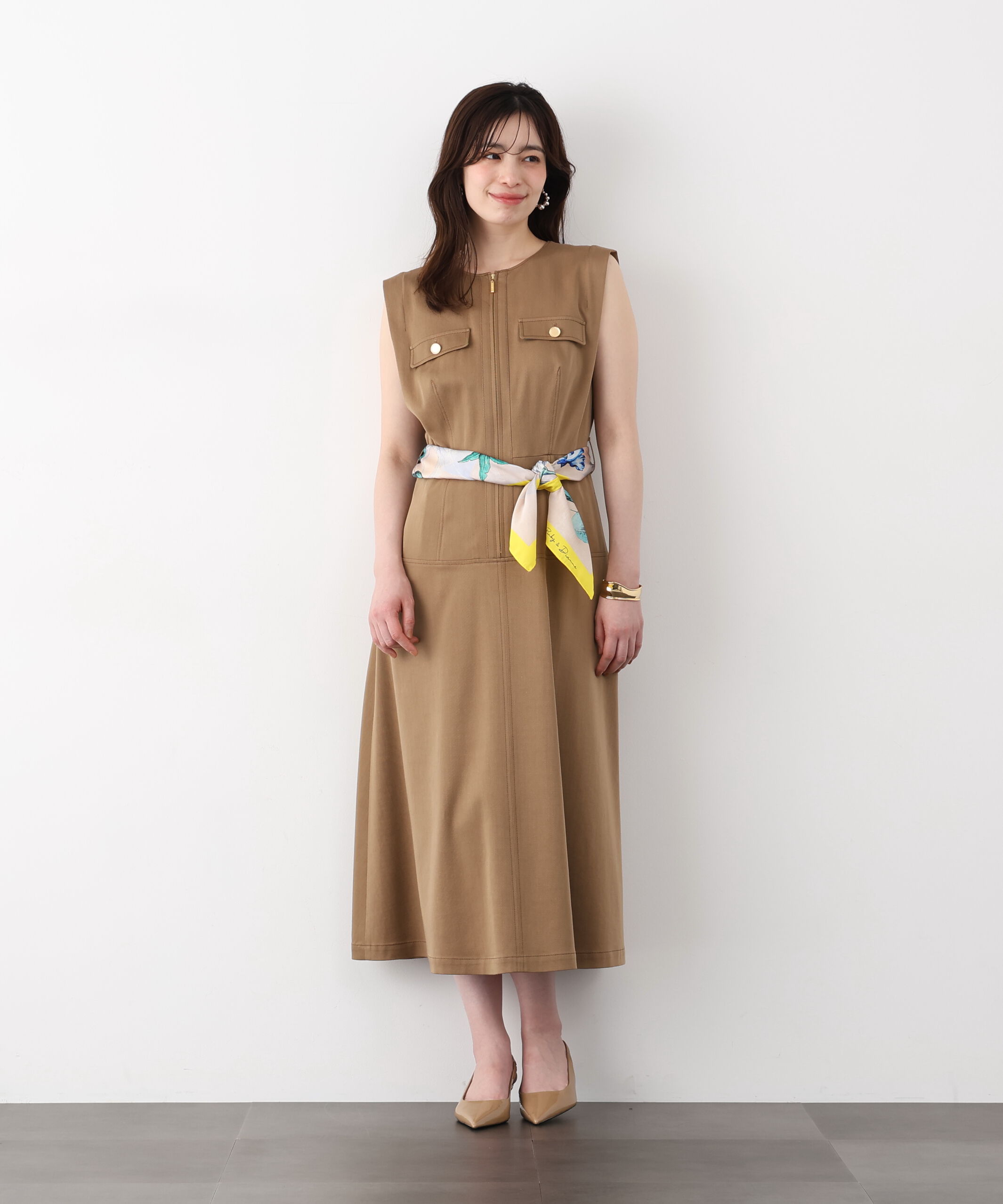  「フロントファスナーデニムワンピース」|ワンピース|