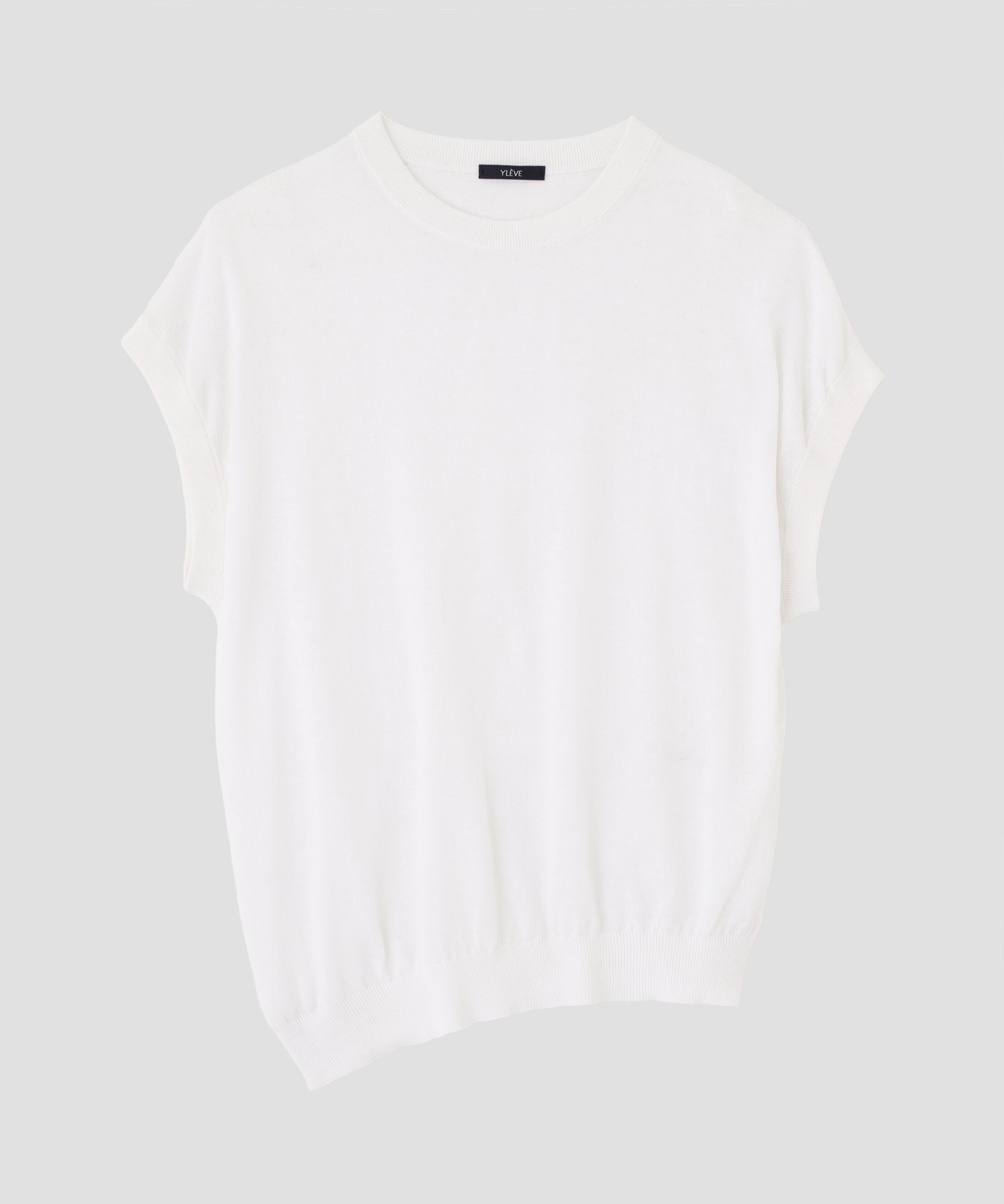 YLEVE 「YLEVE / COTTON LINEN KNIT ASYMMETRY PULLOVER」|ニット・セーター|