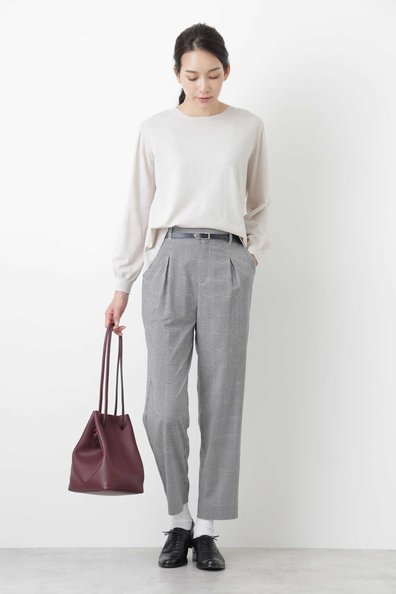  「ハイゲージリヨセル混プルオーバーニット」|ニット・セーター|