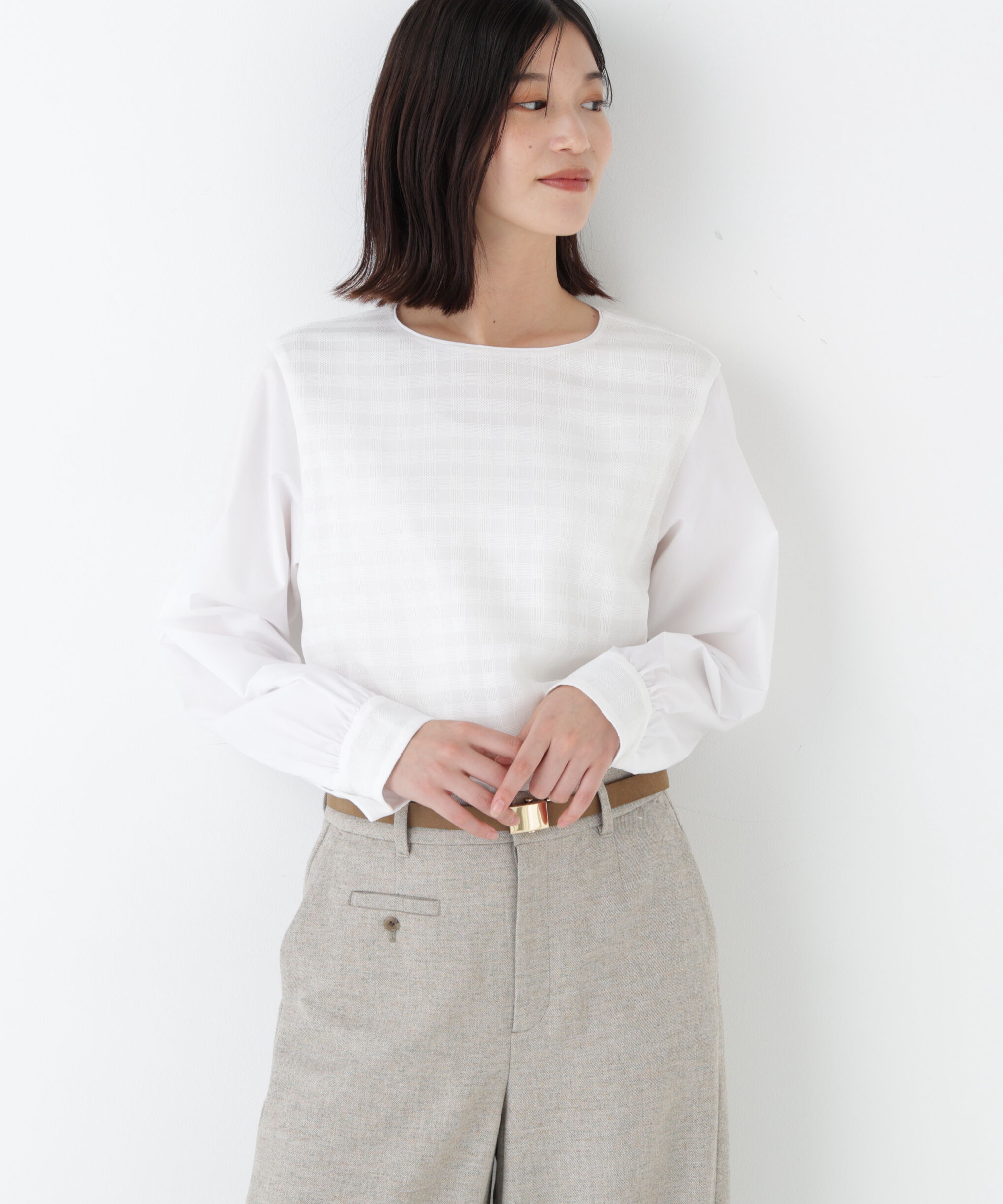  「◆レースドッキングプルオーバー」|シャツ・ブラウス|ホワイト