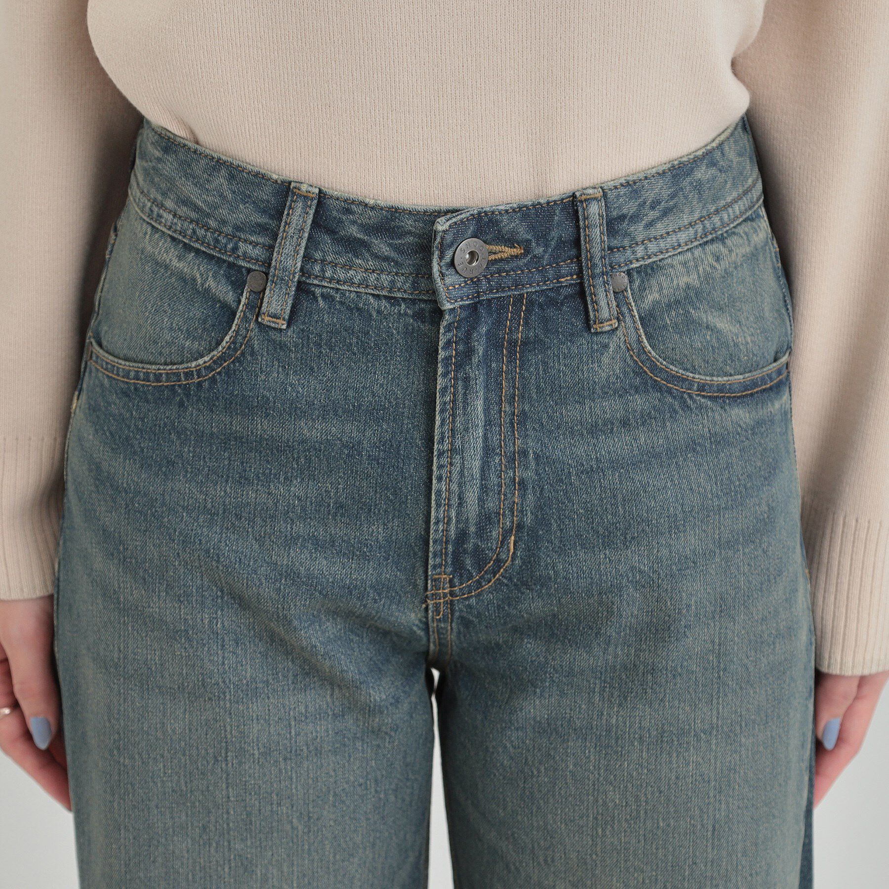 SHOO･LA･RUE「【SHOO・LA・RUE DENIM】体型カバーにも バギーデニムワイドパンツ」|デニム|