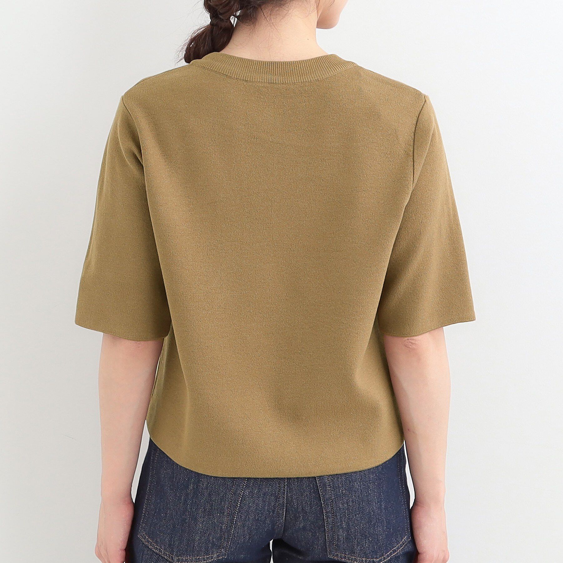 SHOO･LA･RUE「【S-LL/洗濯機可】金ボタン5分袖カーディガン」|カーディガン|