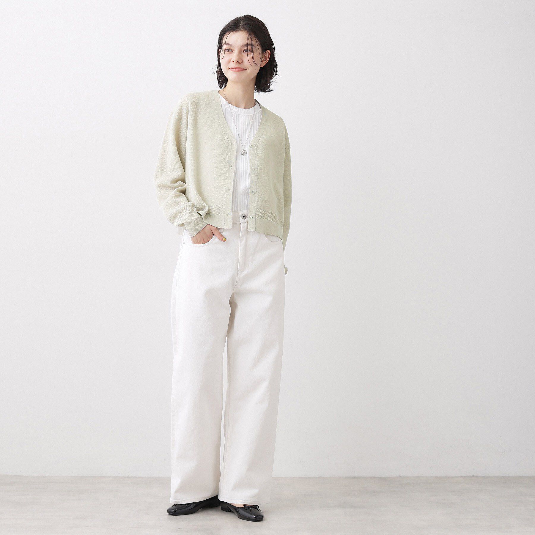 Dessin「【洗える】コットンブレンドVネックカーディガン」|カーディガン|